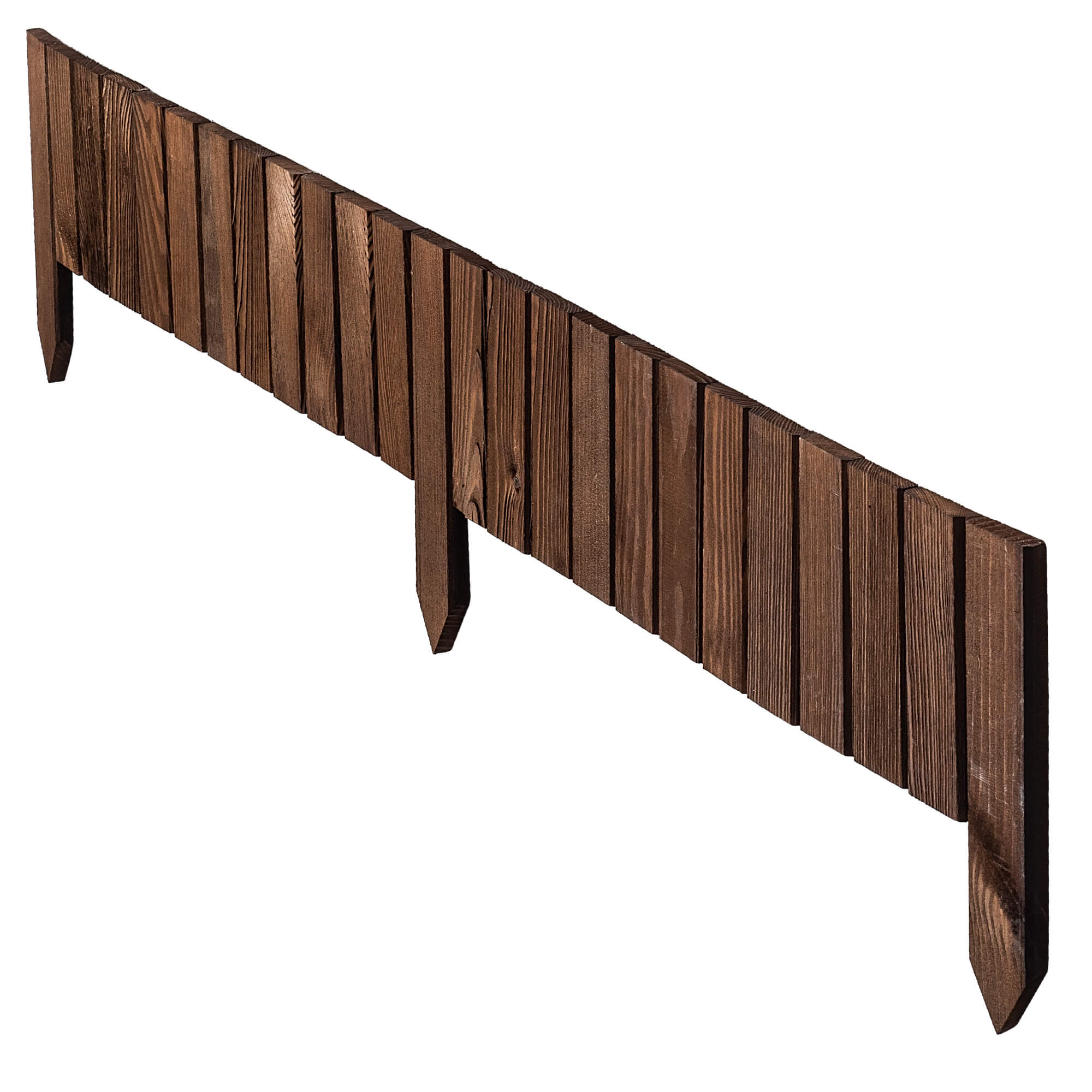 Płotek drewniany rollborder Ansjo obrzeże 115 x 15 cm brązowy
