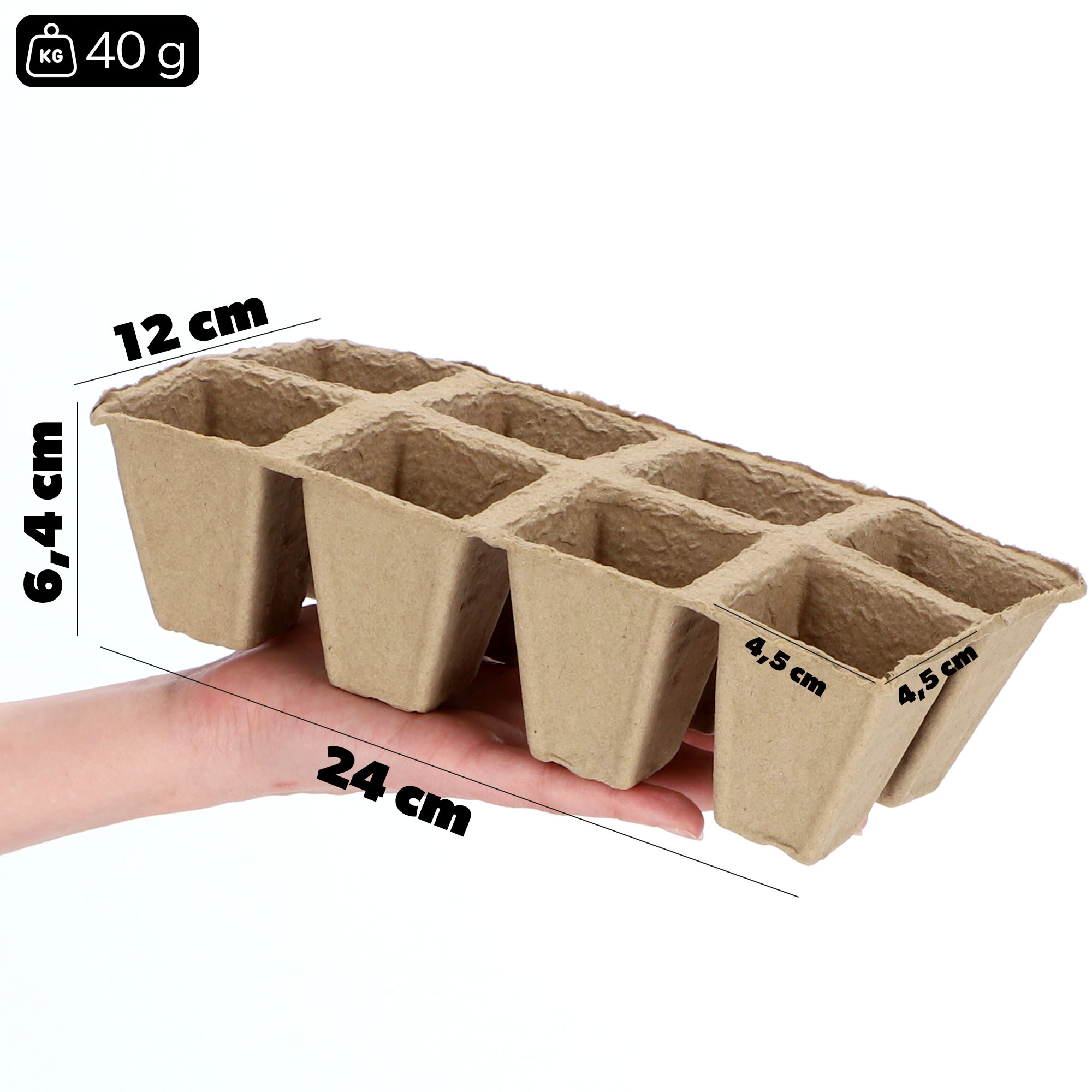 Doniczki torfowe Turgon, 24 x 6 cm, 24 szt.