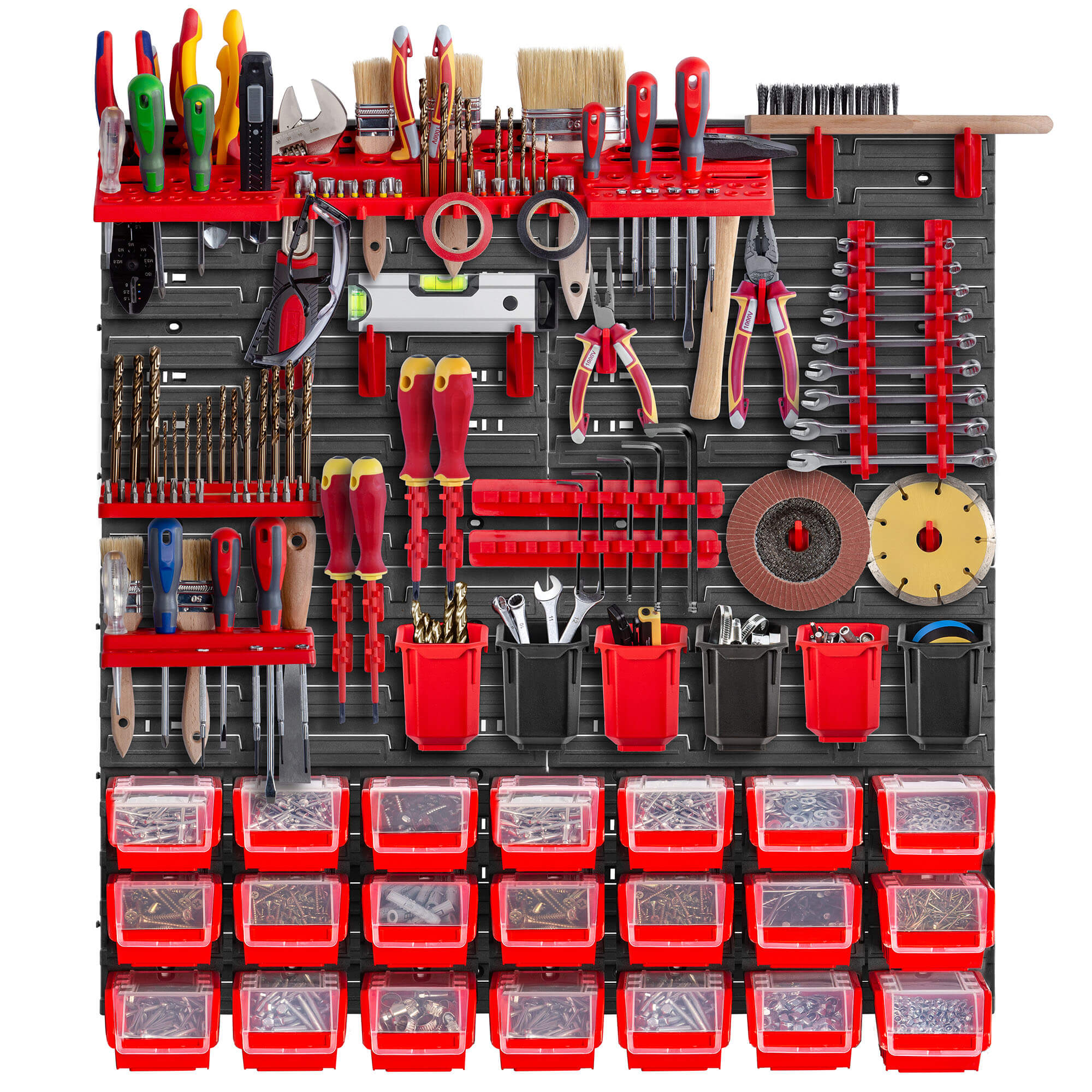 Tablica warsztatowa Lokke 78x78cm 50 elementów czerwona