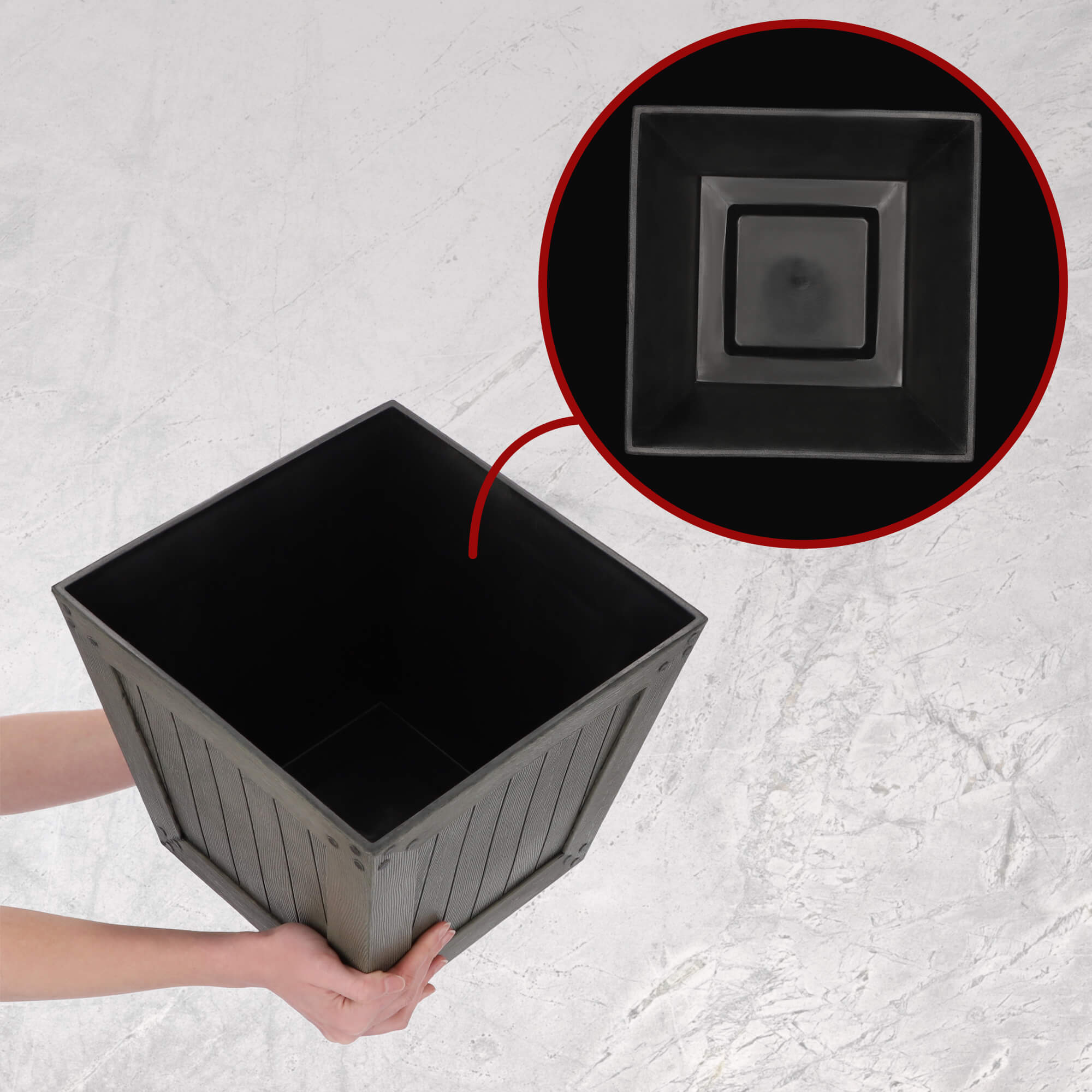 Donica balkonowa Sori 30 x 25 cm, ciemny szary