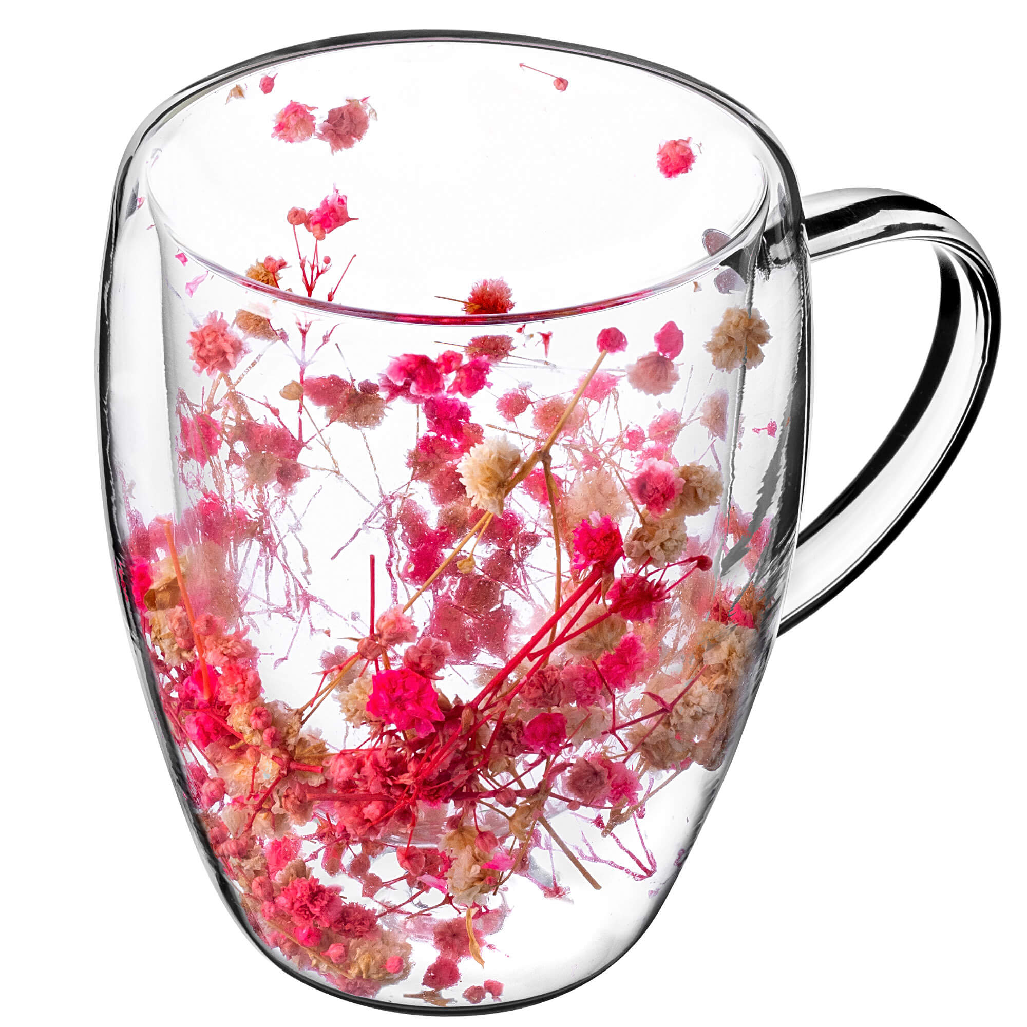 Kubek termiczny z kwiatowym motywem Riga 350ml różowy 4 szt.