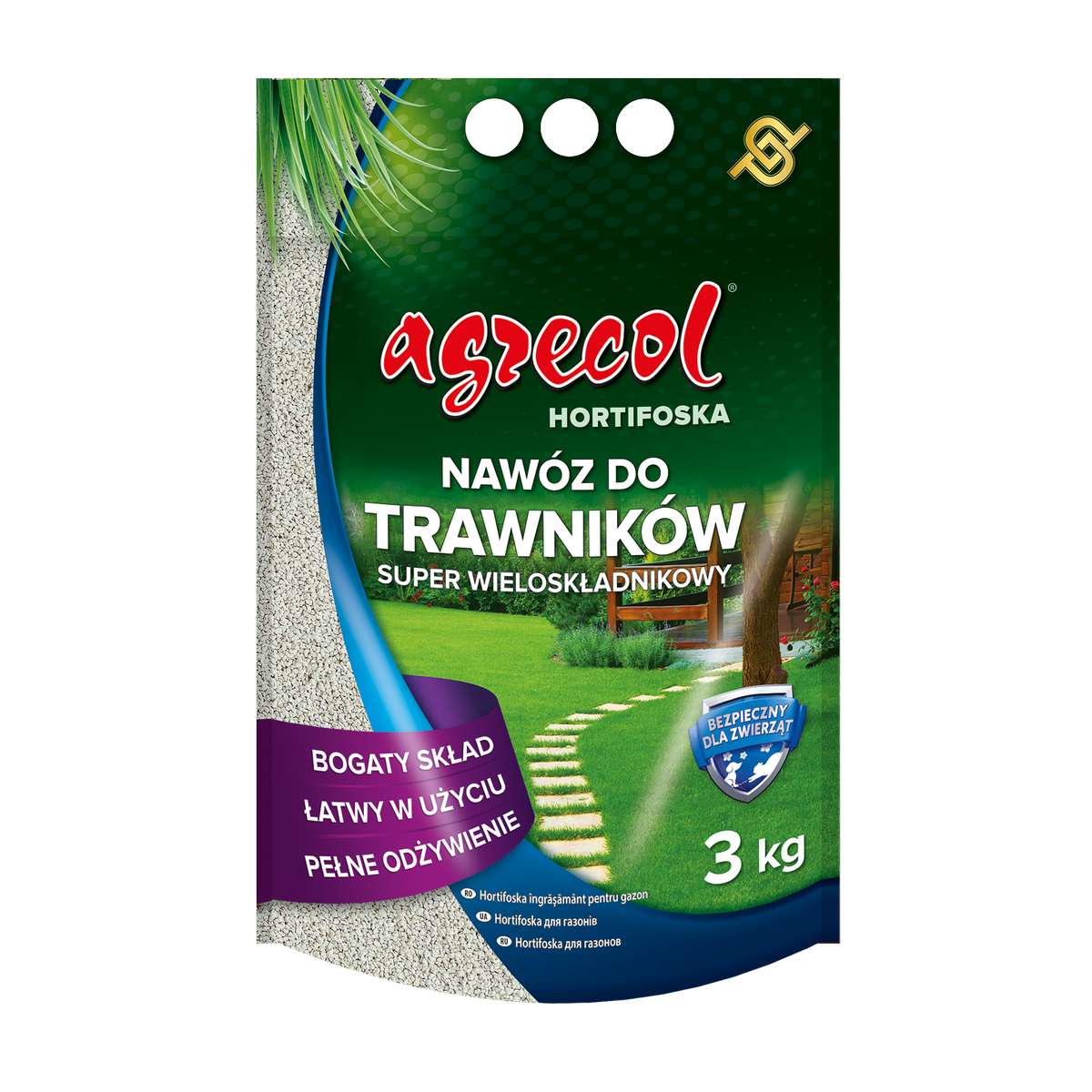 Agrecol Hortifoska Nawóz do trawników super wieloskładnikowy 3 kg
