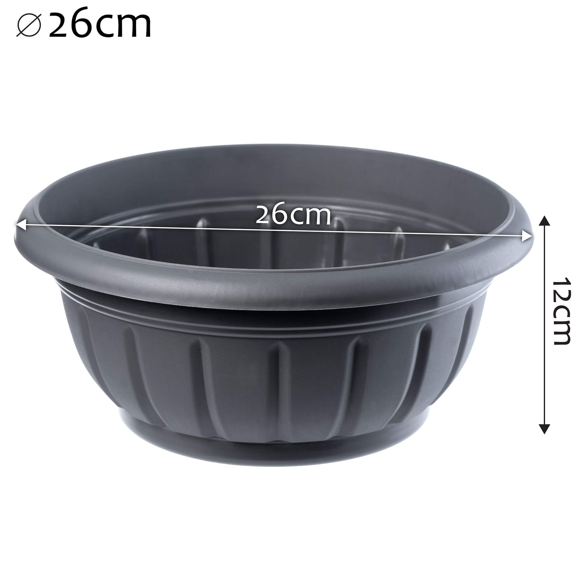 Misa na kwiaty Budrio grafit 26 cm, 2 szt.