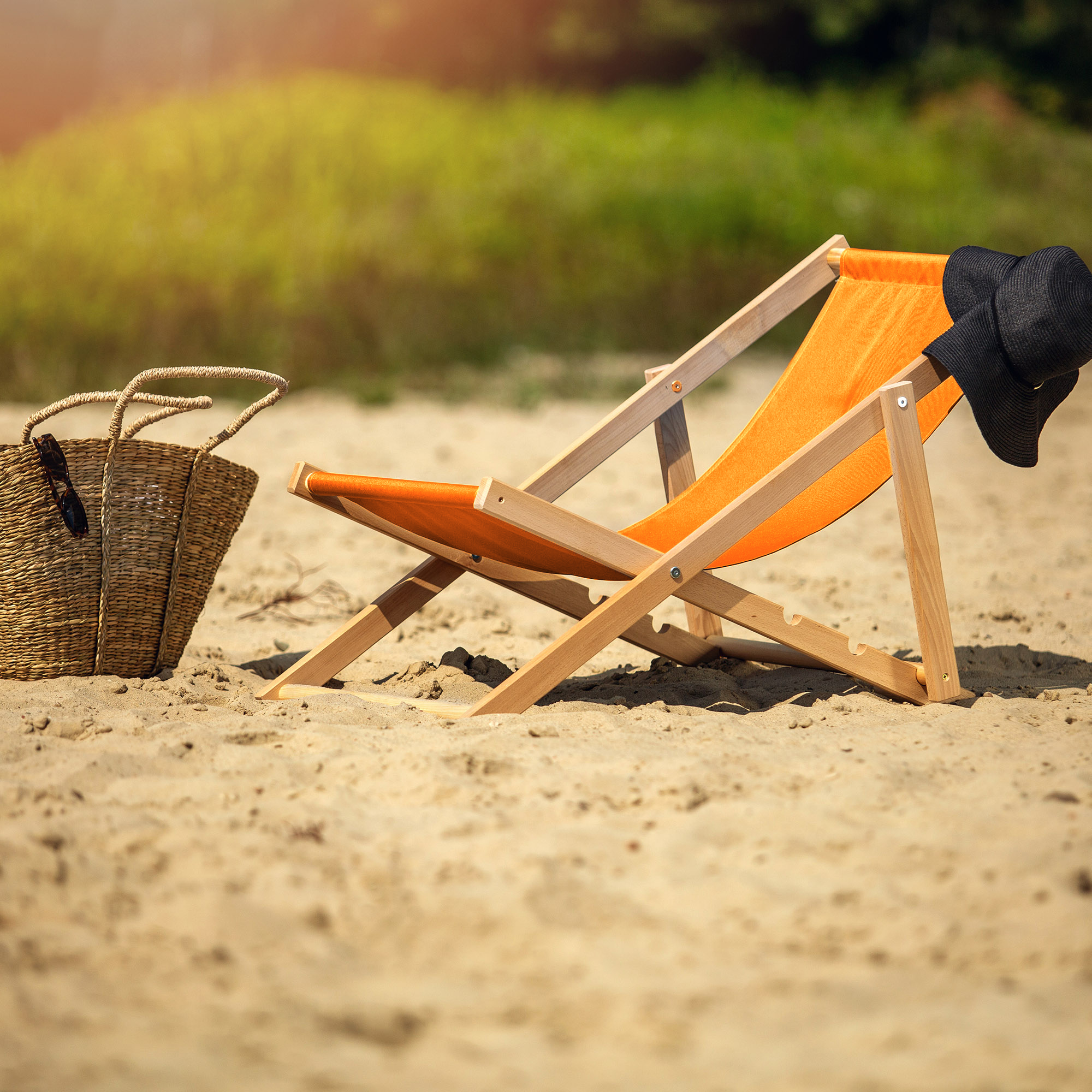 Leżak drewniany Tulon 80 x 63 cm pomarańczowy, 2 szt.