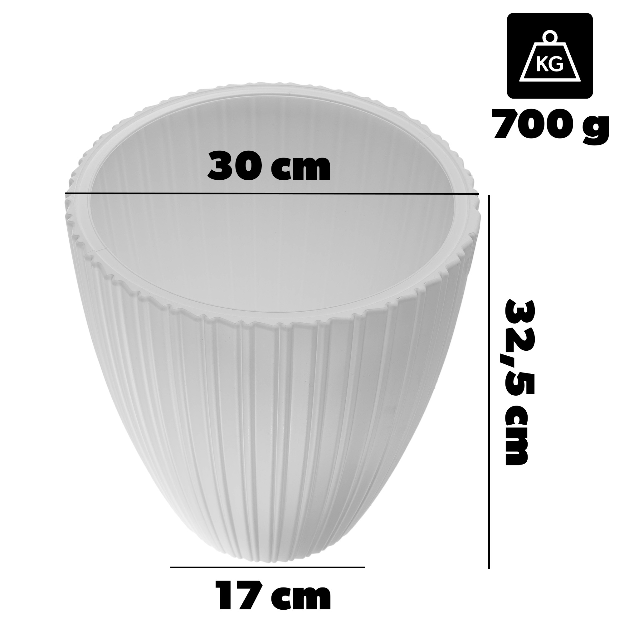 Doniczka na kwiaty Raivael 30 cm biała