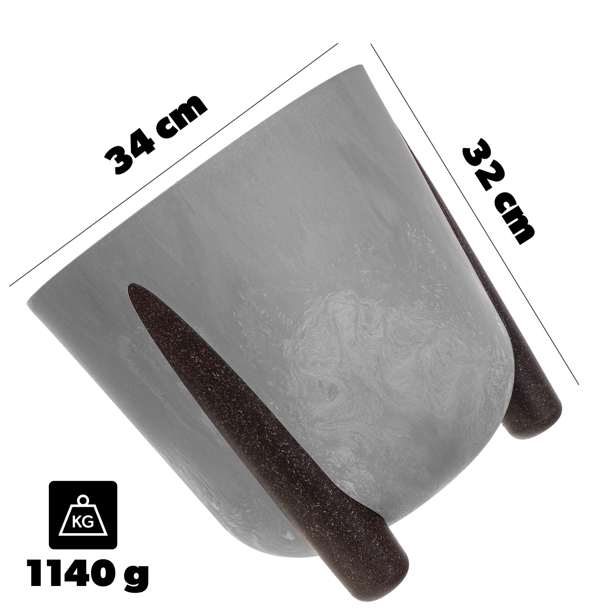 Doniczka osłonka Nauze 34cm szary beton