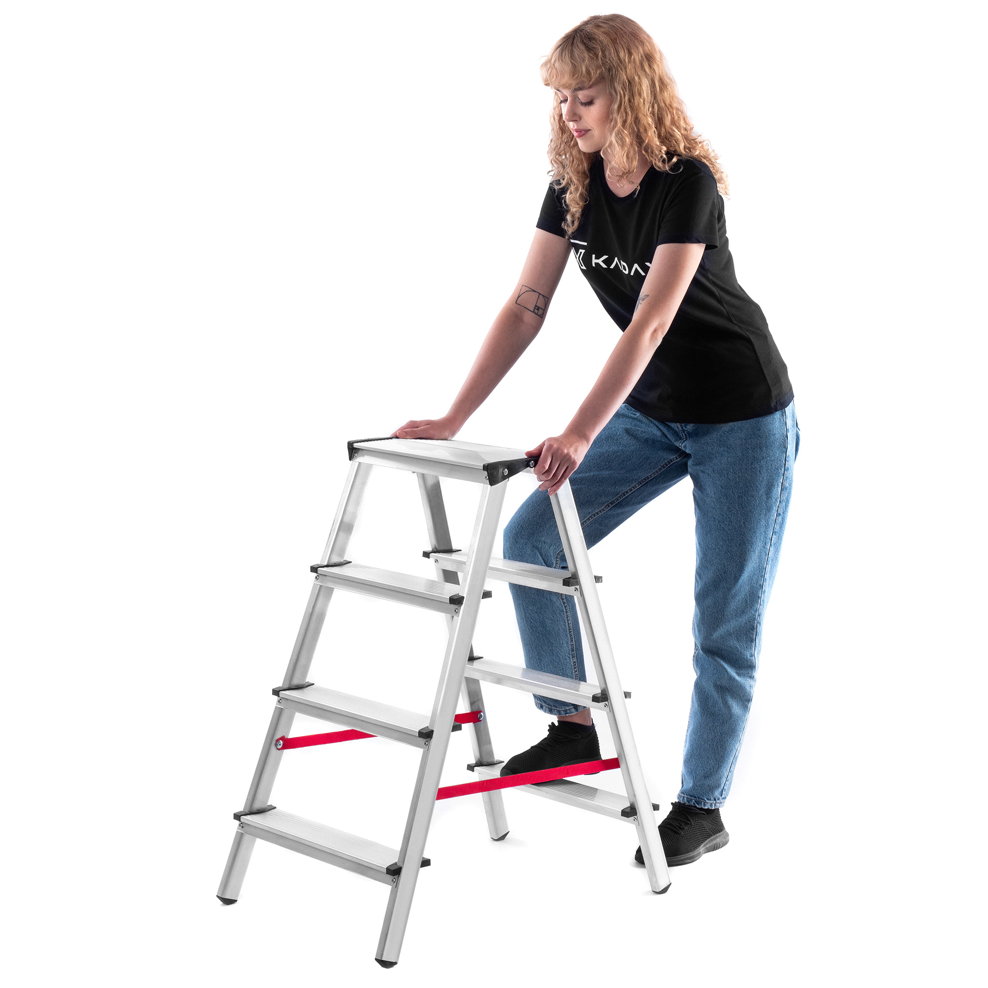 Drabina aluminiowa dwustronna Telti 4 stopnie