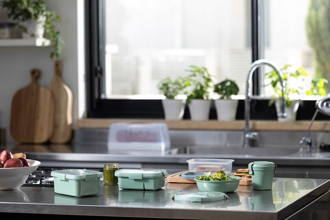 Pojemnik na żywość okrągły 1L Curver Smart Eco, zielony