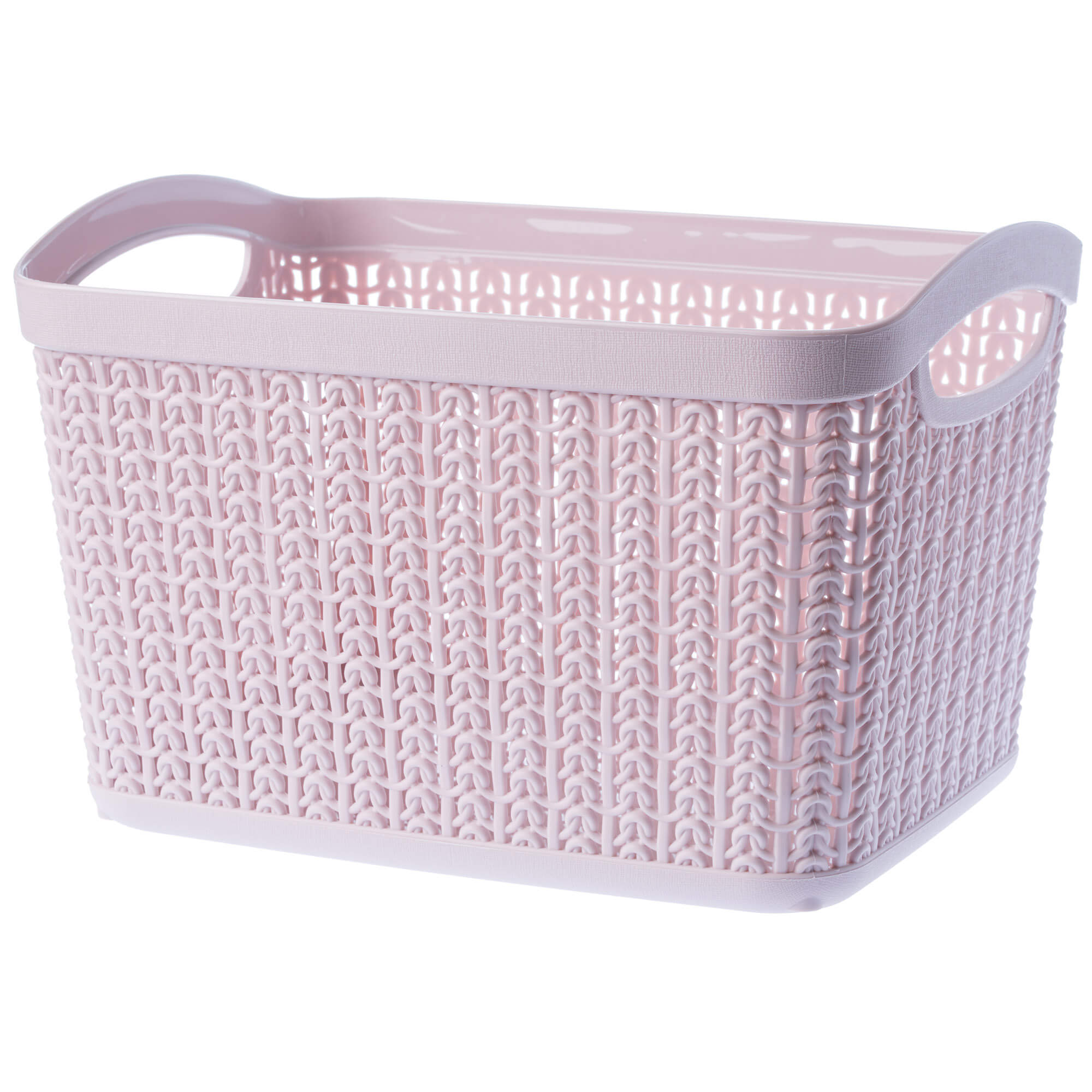 Koszyk plastikowy prostokątny Fonti 6.6L, różowy, 2 szt.