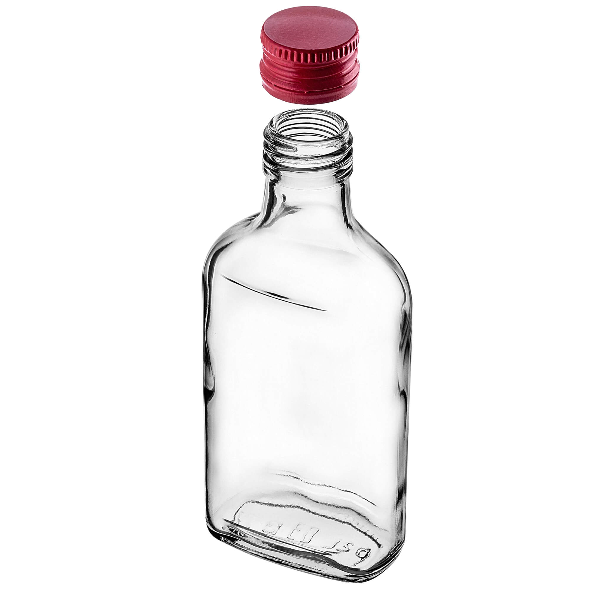 Butelka piersiówka Viane 200ml z czerwoną zakrętką 5 szt.