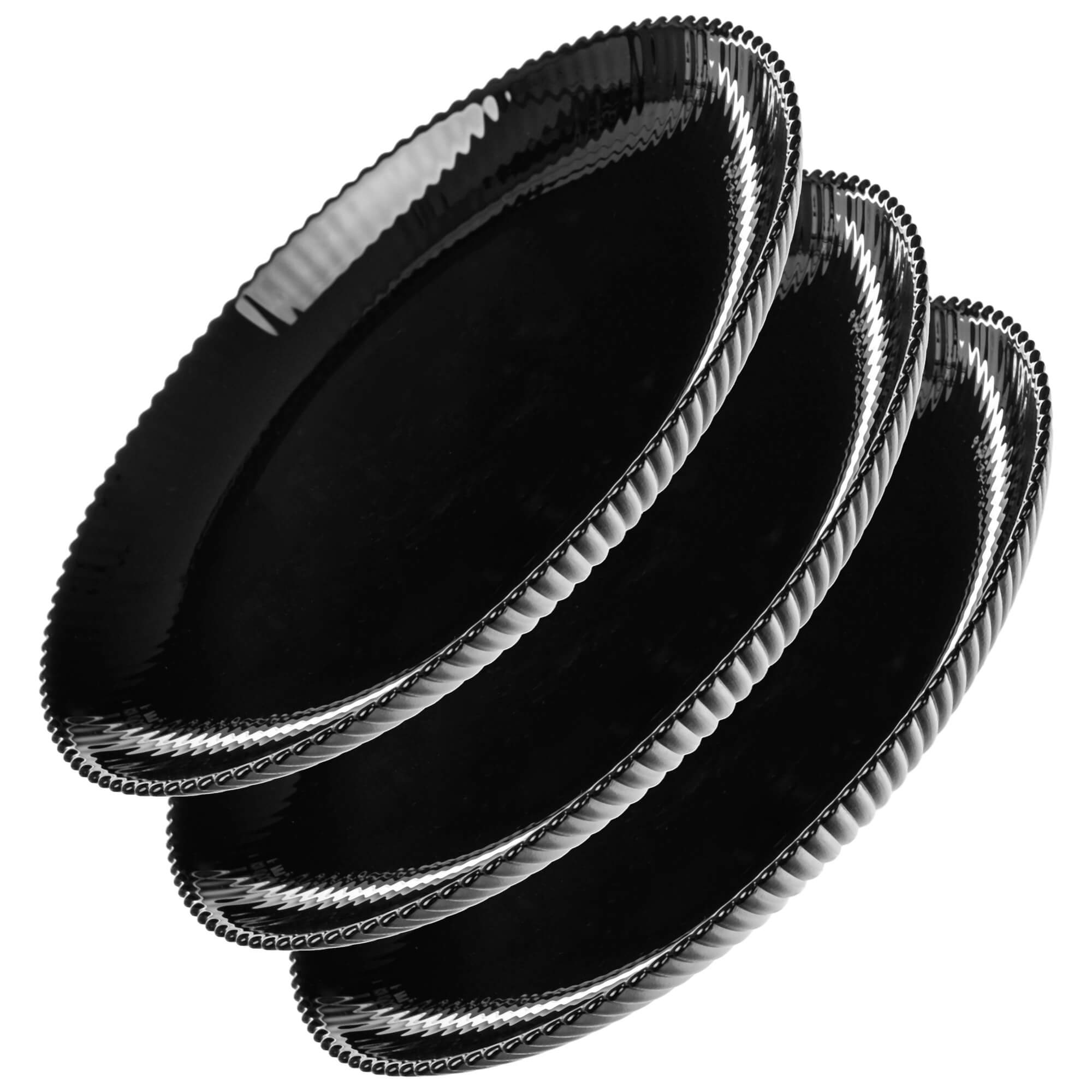 Talerz deserowy Regno 19 cm czarny 3 szt.