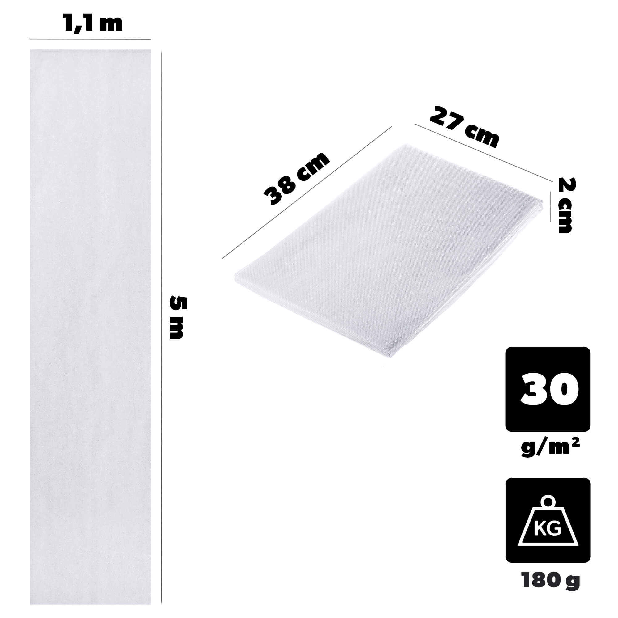 Agrowłóknina ogrodowa Cravant zimowa 1.1 x 5 m 30 g/m² biała