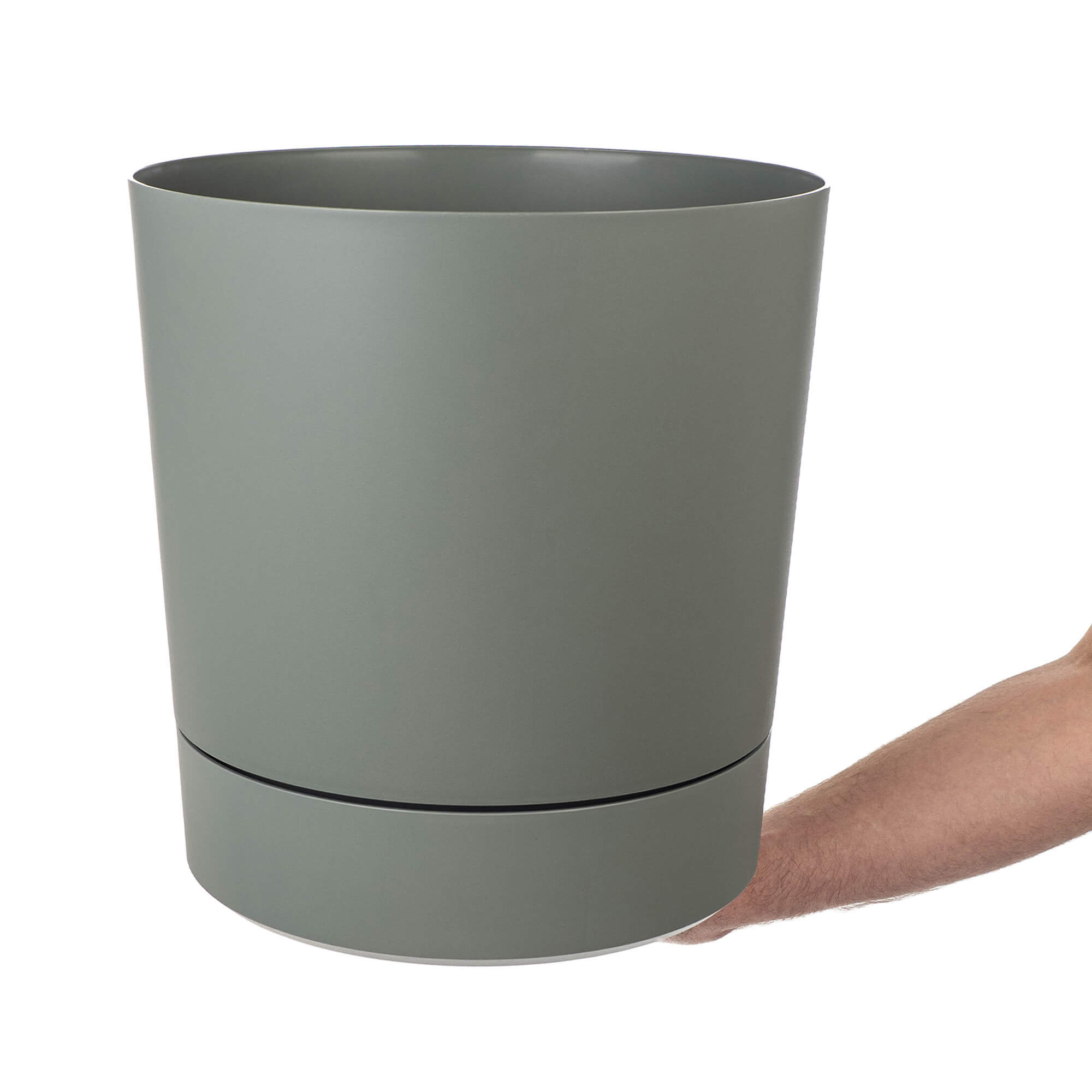 Donica z podstawką Verri 34.5 cm szarozielona