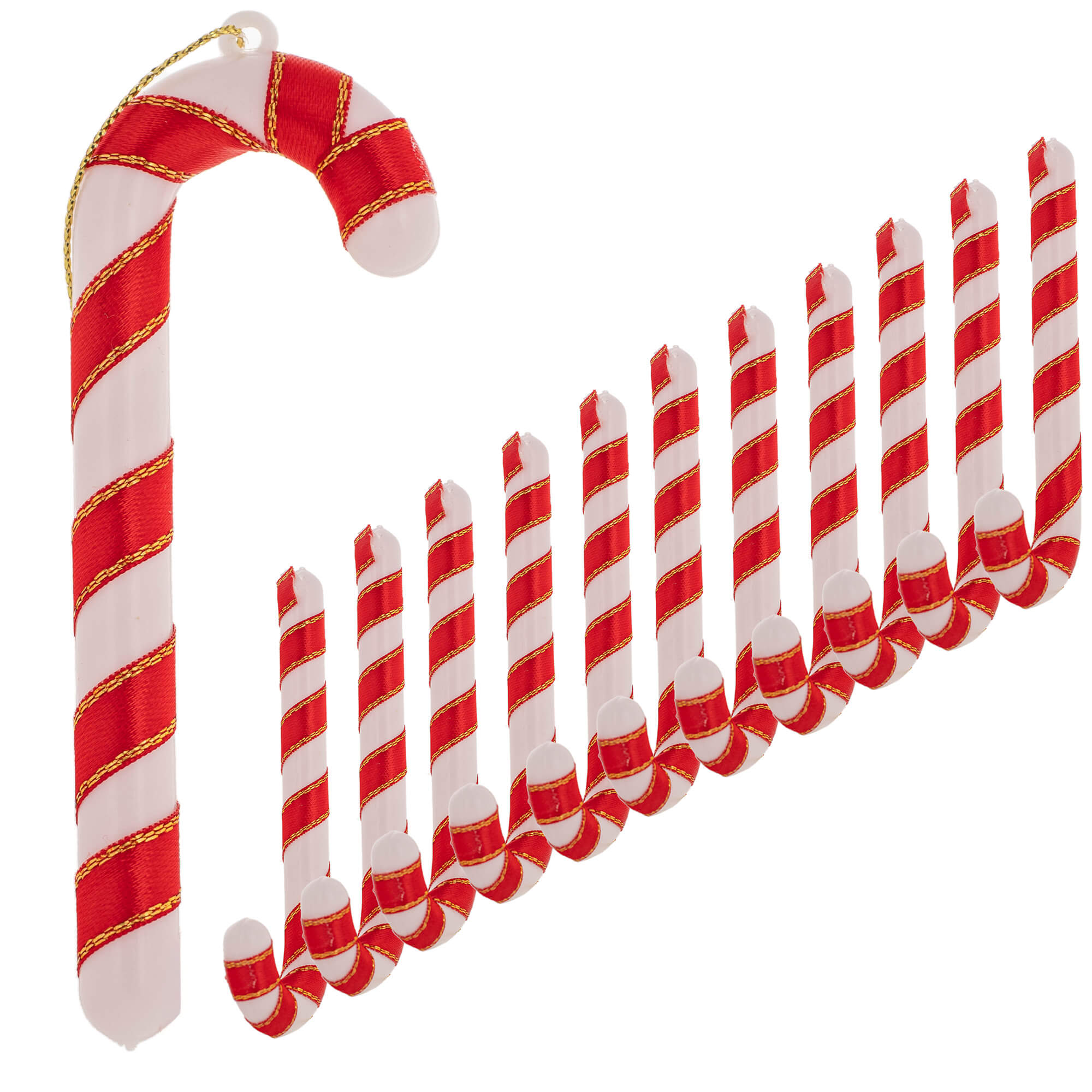 Komplet ozdób choinkowych Tulle 12szt laska cukrowa