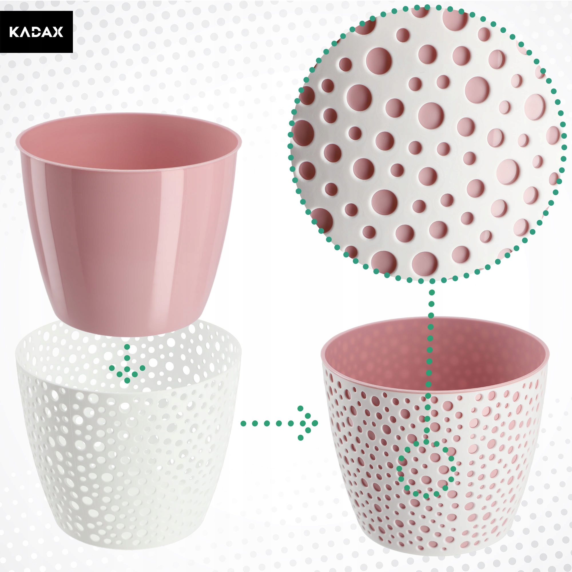 Doniczka na kwiaty Casini 21 cm, różowa