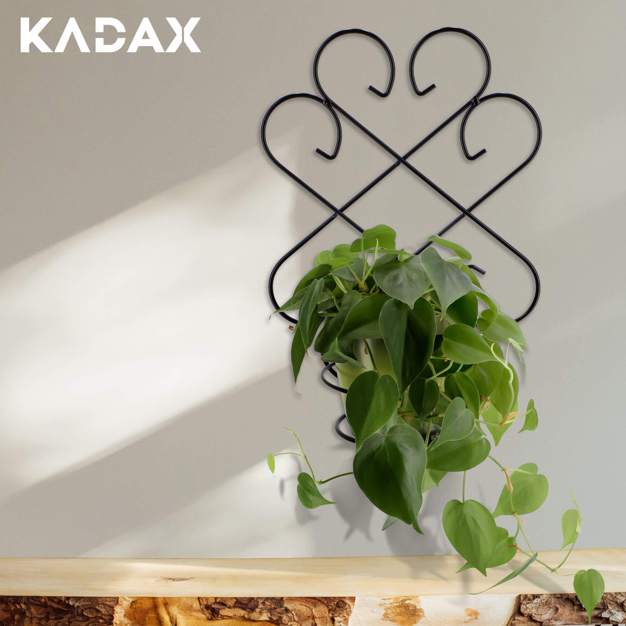 Kwietnik wiszący metalowy 39 x 28 cm, czarny