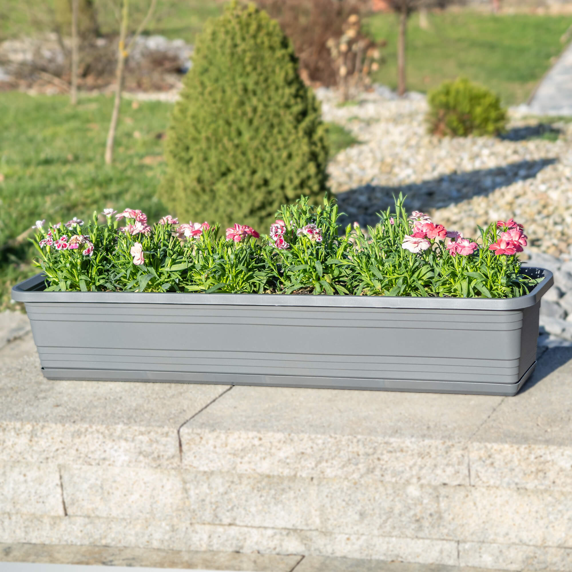 Skrzynka balkonowa z podstawką Paulin 80cm antracyt