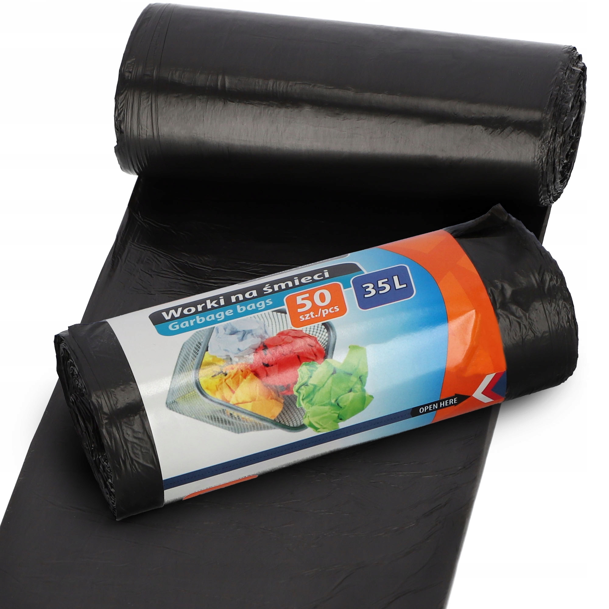 Worki na śmieci Ravi HDPE czarne 35L, 50 szt.