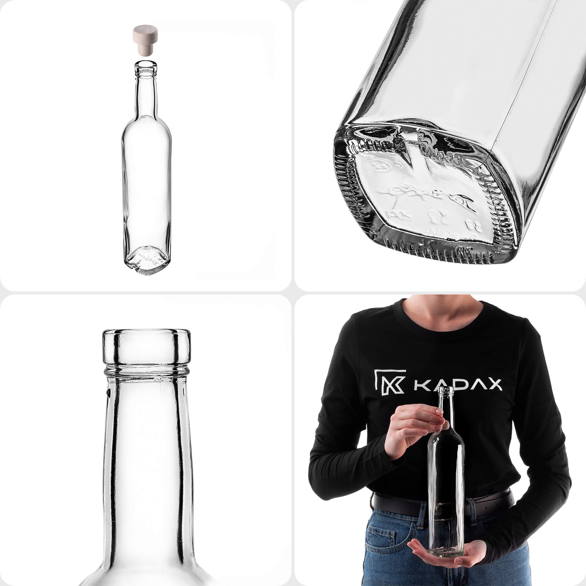 Butelka z korkiem Lataro 0,5L z korkiem fi19, 2 szt.