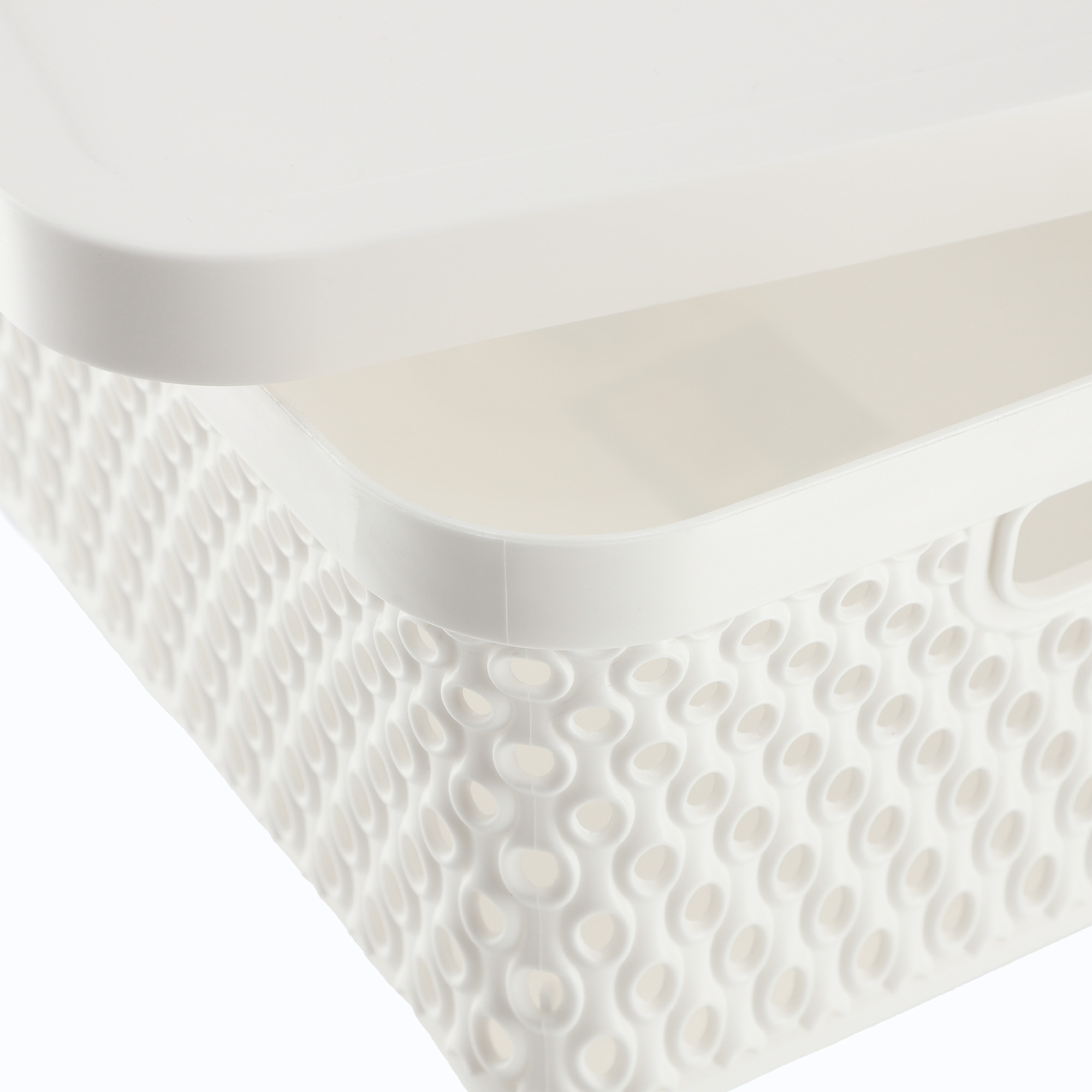 Koszyk z pokrywą do przechowywania Pau 4,5L biały