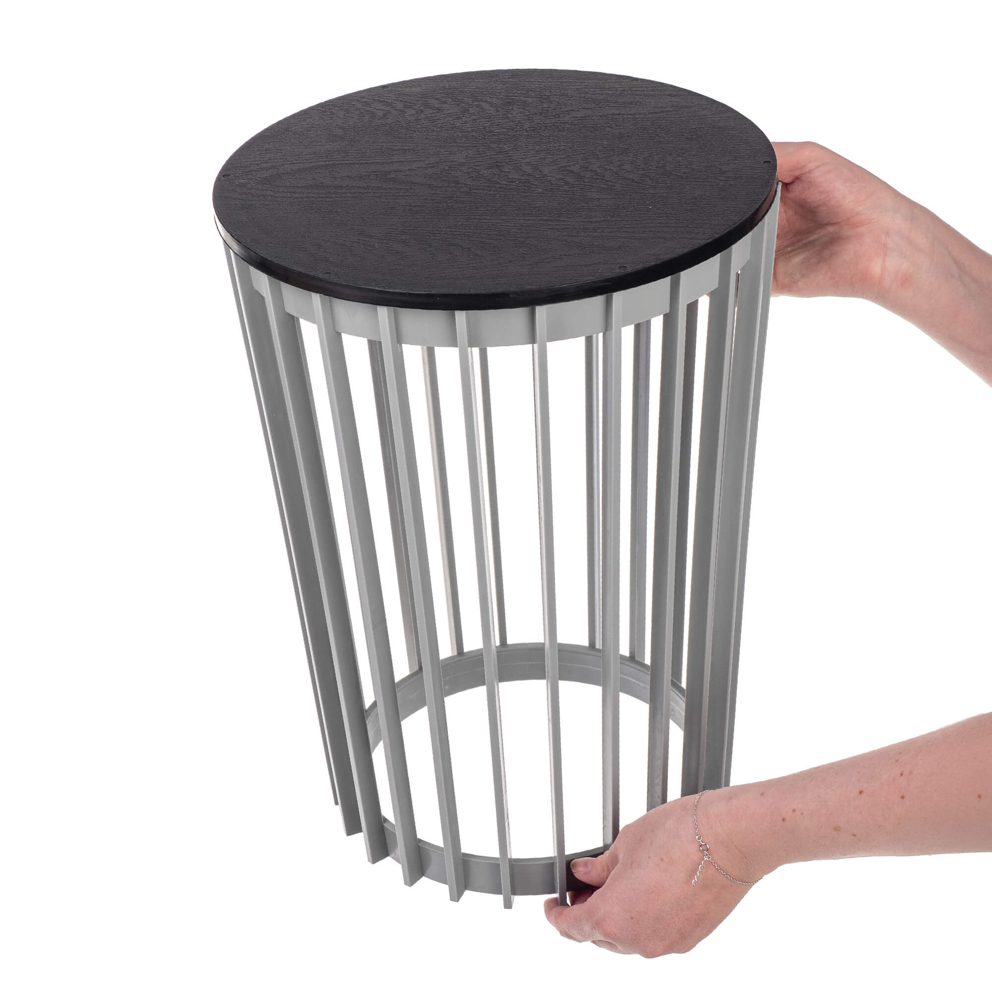 Kwietnik dwustronny Aytre 54 cm platynowy + blat czarny