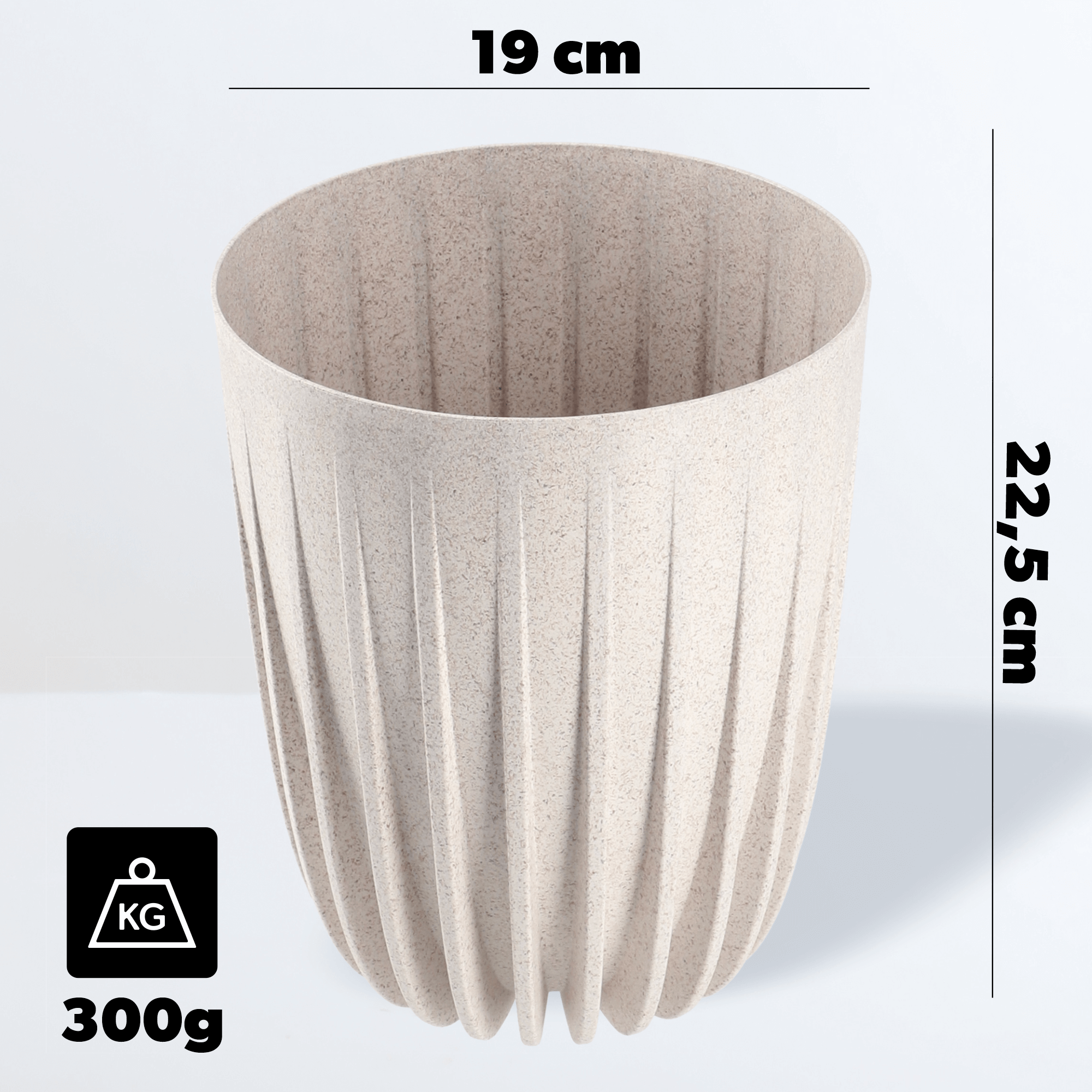 Eko doniczka z wkładem Costa 19 cm, biała