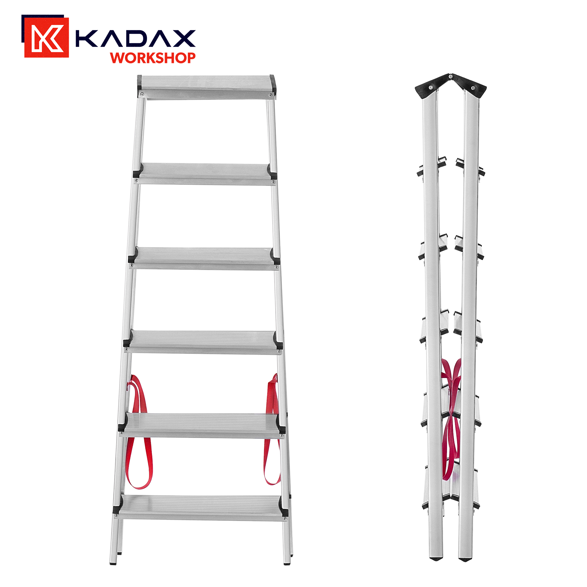 Drabina aluminiowa dwustronna Telti 6 stopni