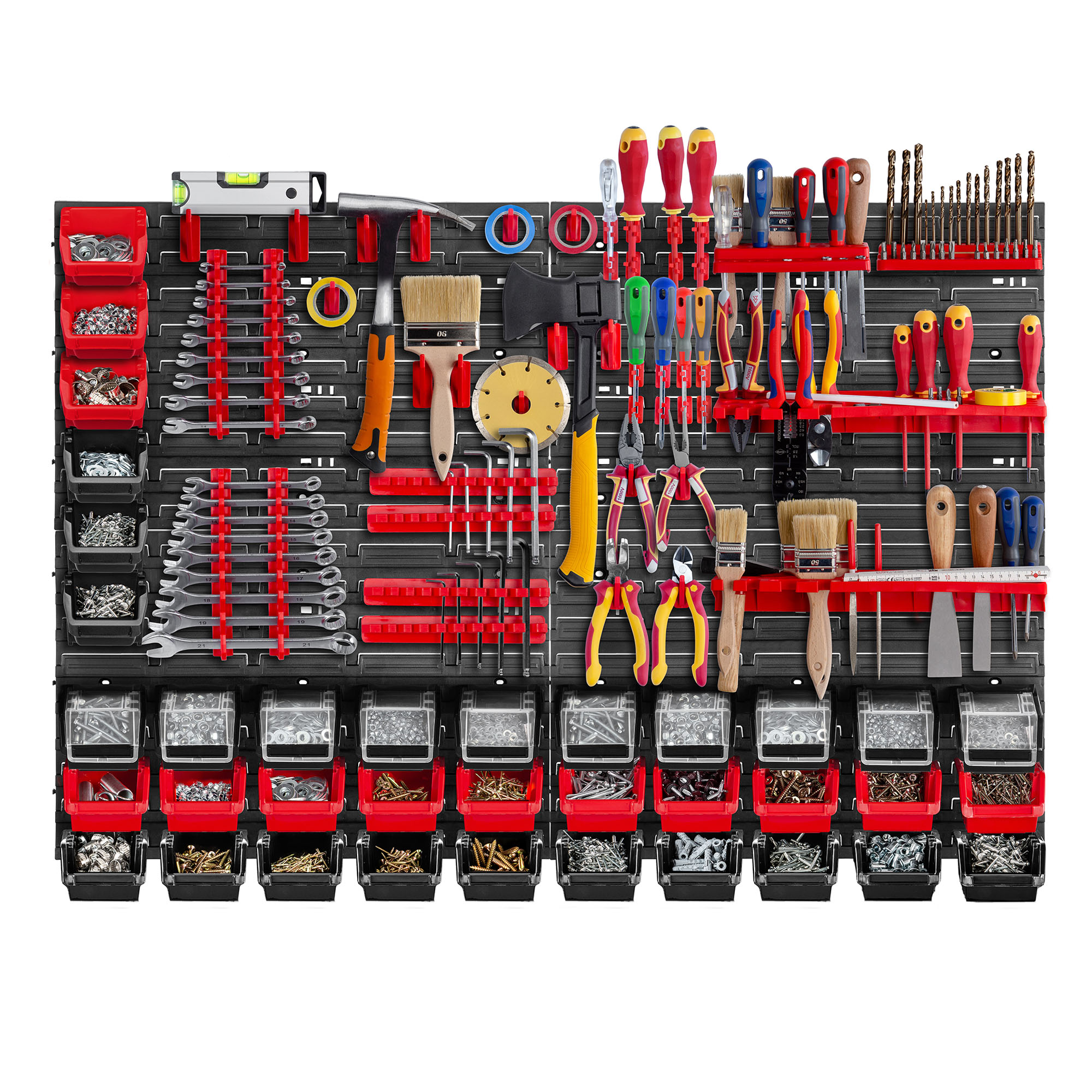 Tablica warsztatowa Lokke 80 elementów 116 x 78 cm, czarno-czerwona