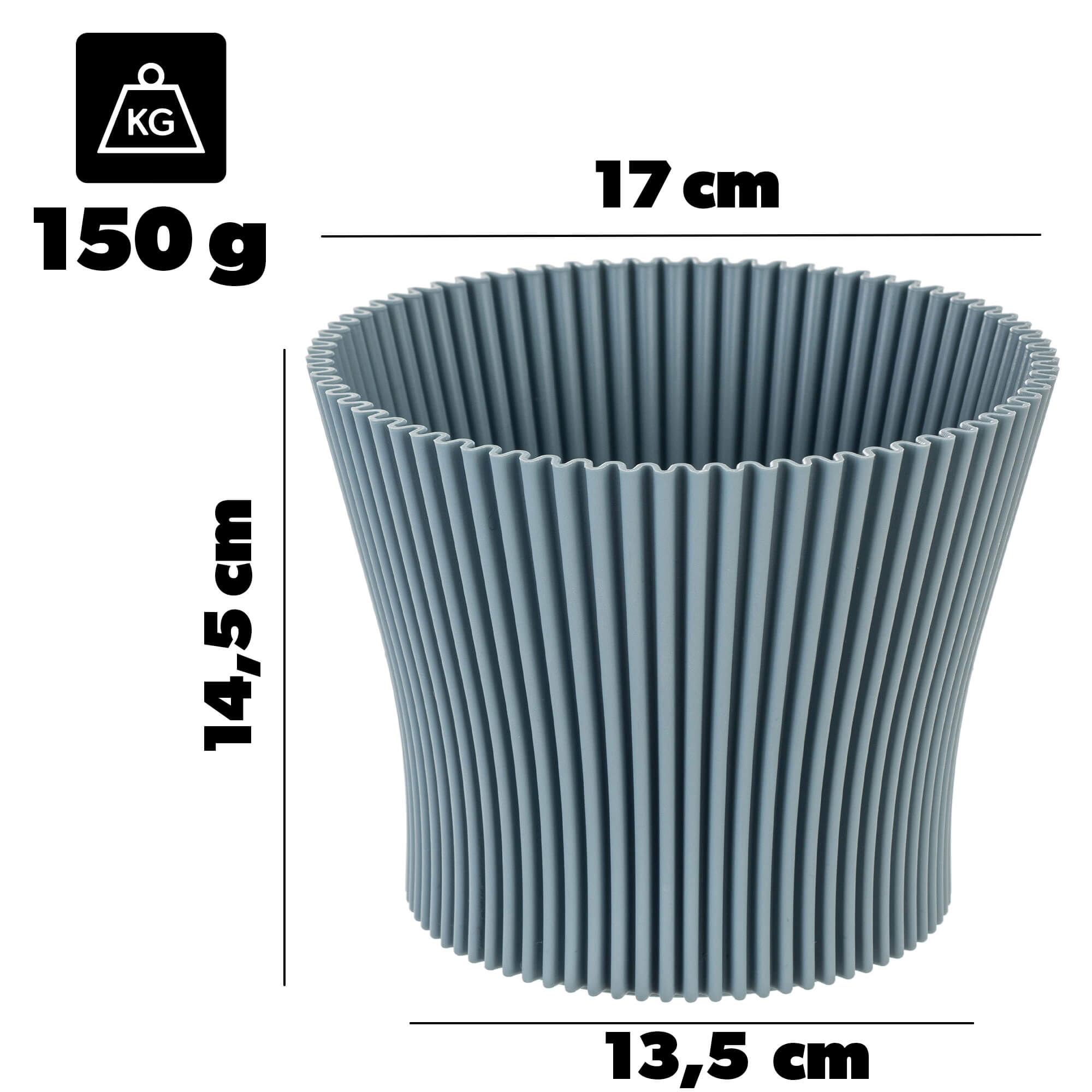 Doniczka na kwiaty Estrela 17cm błękitny