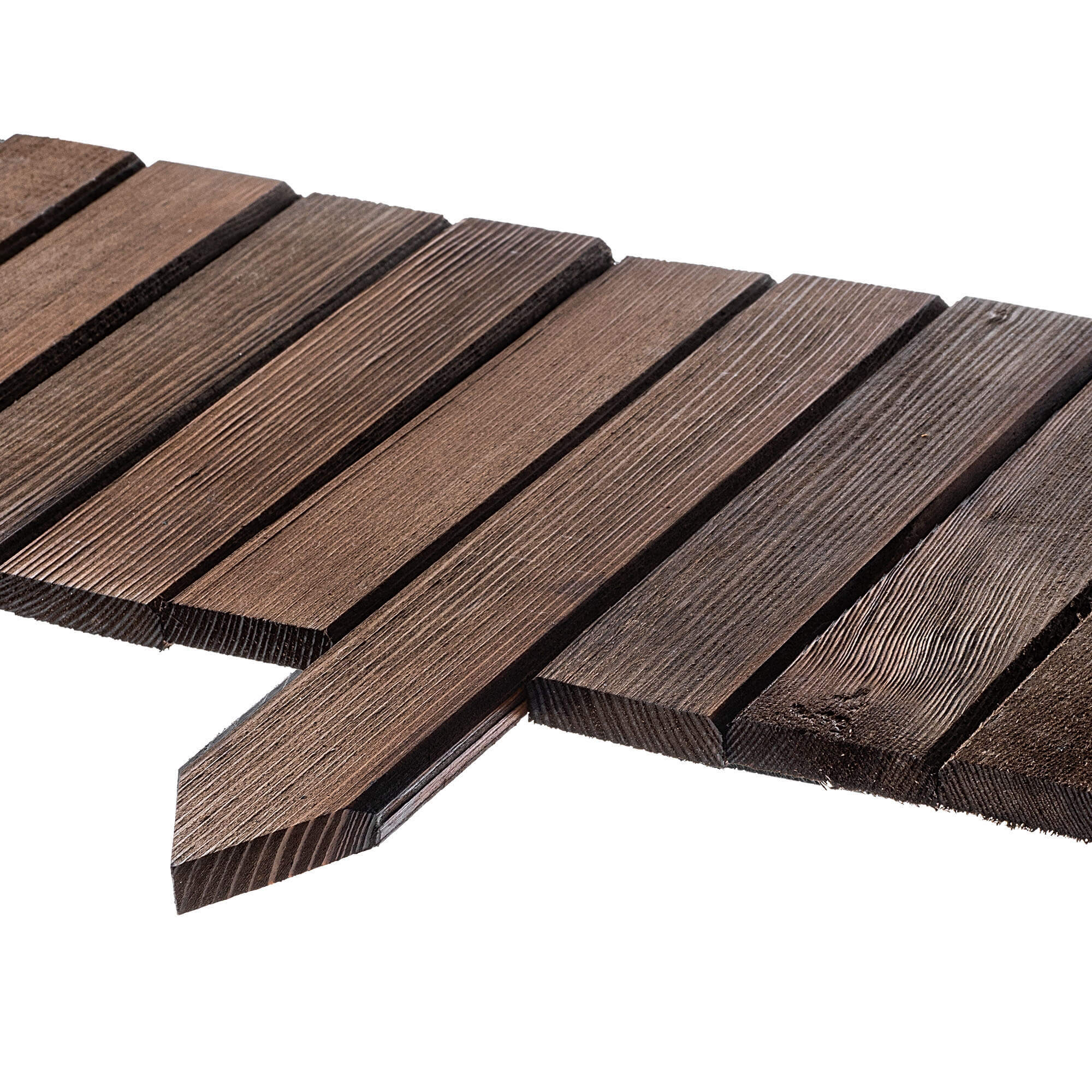 Płotek drewniany rollborder Ansjo obrzeże 115 x 20 cm brązowy