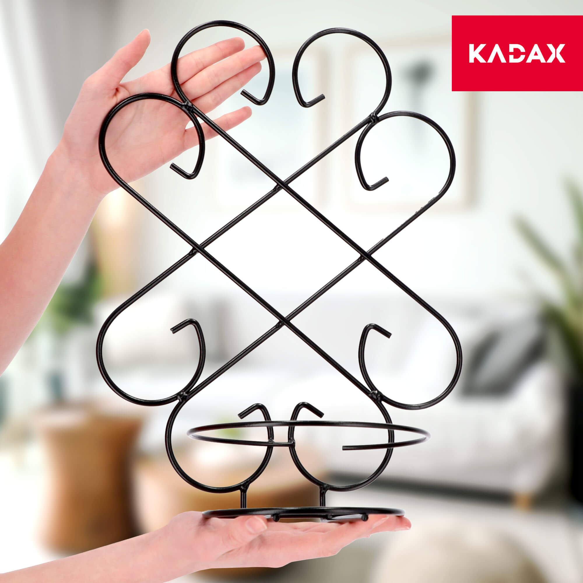 Kwietnik wiszący metalowy 39 x 28 cm, czarny