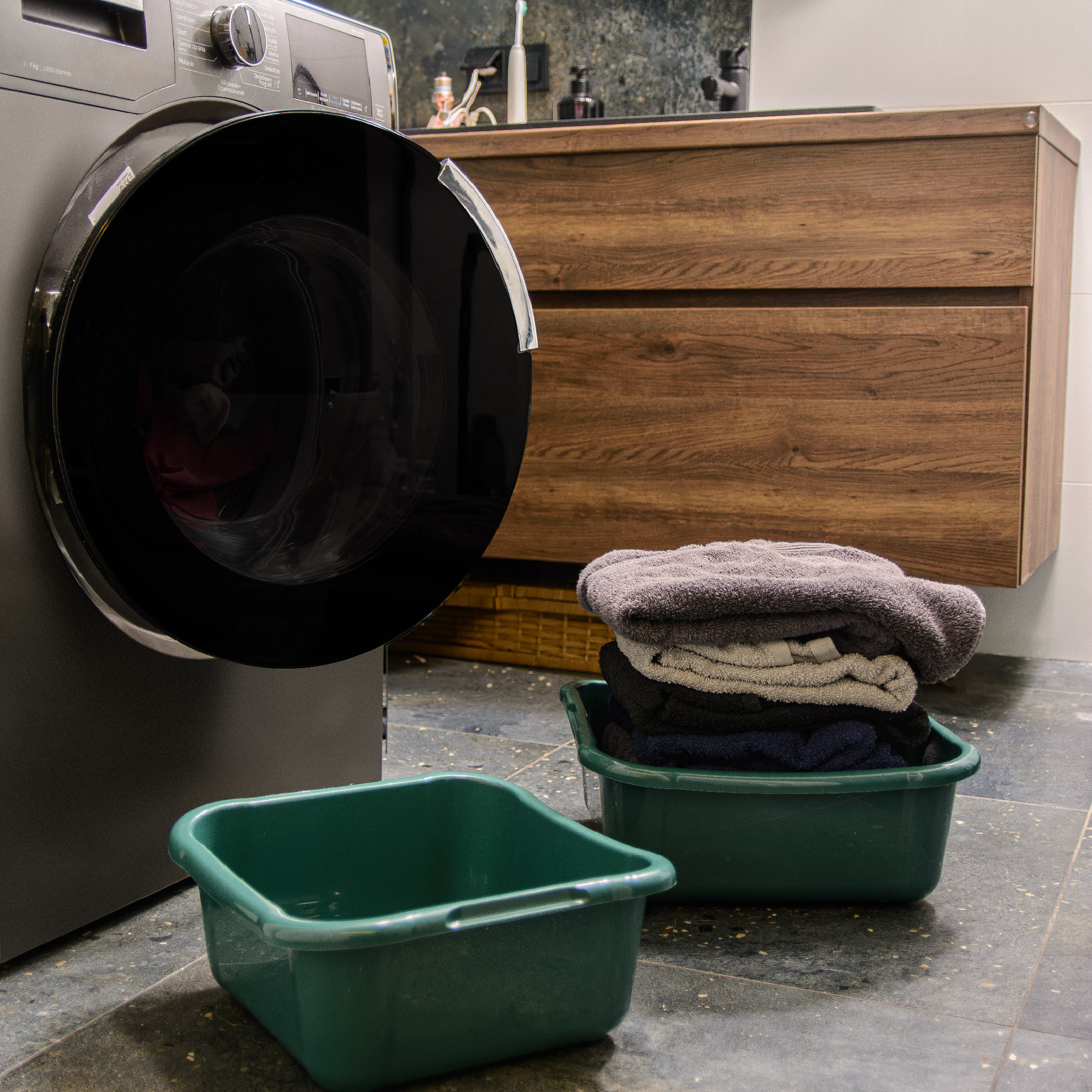 Miska kwadratowa do łazienki Kollo 8L zielony