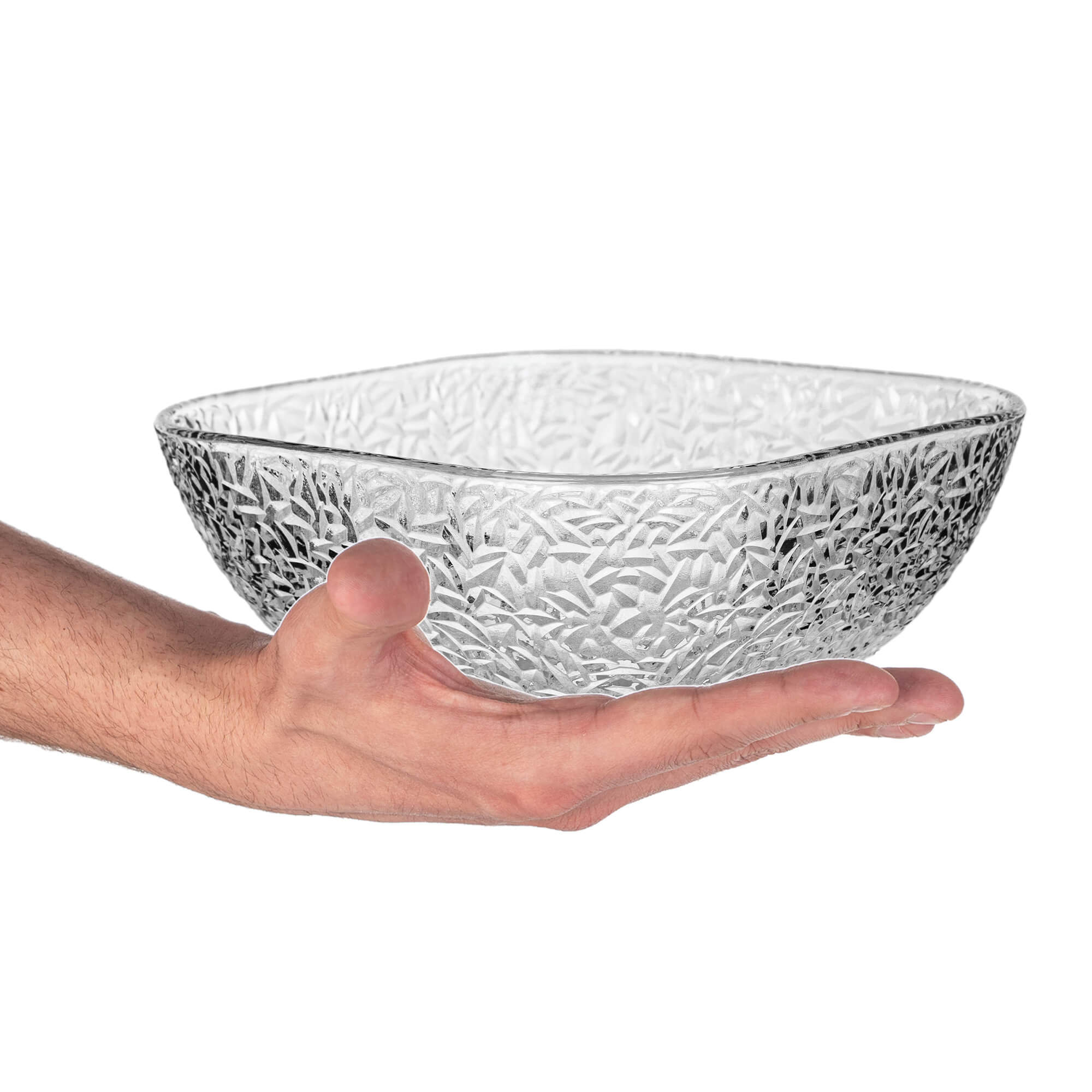 Salaterka szklana Venosa 20 cm wzór lód 6 szt.