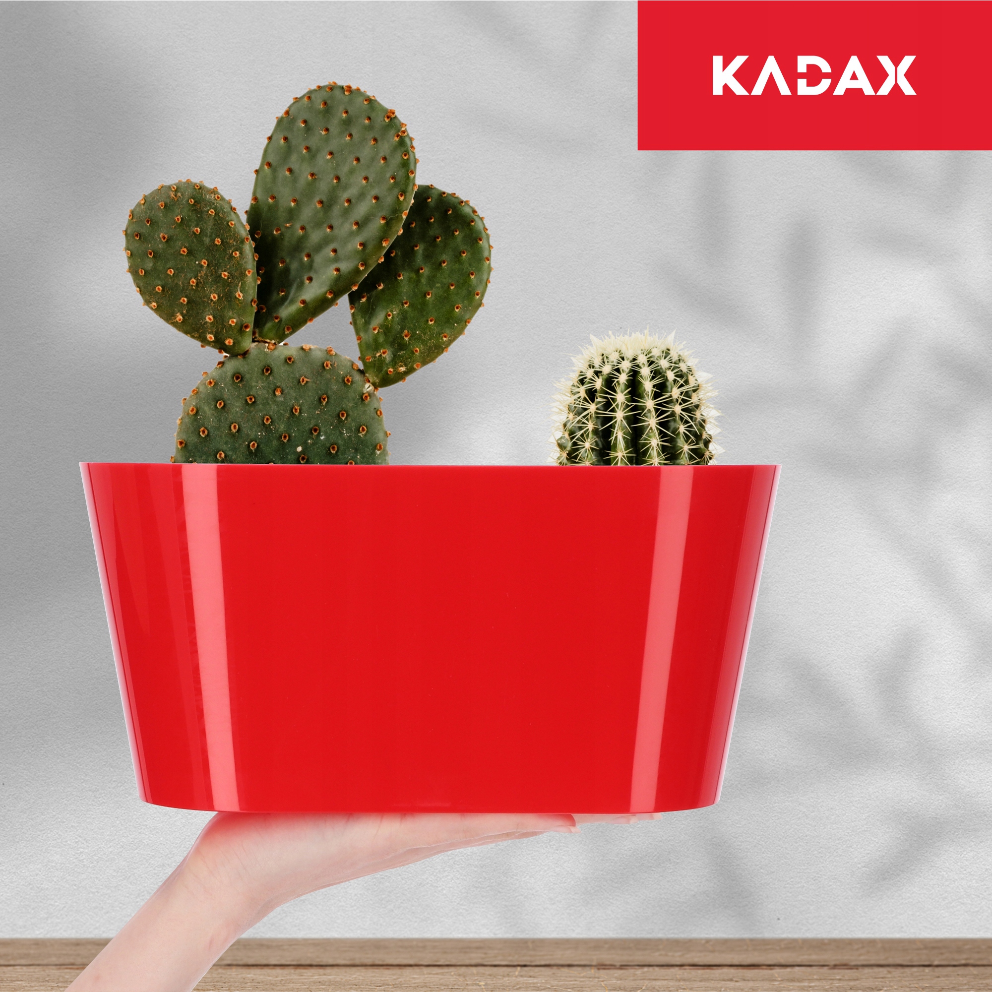 Doniczka na kwiaty owalna Pareti 27 cm, czerwona