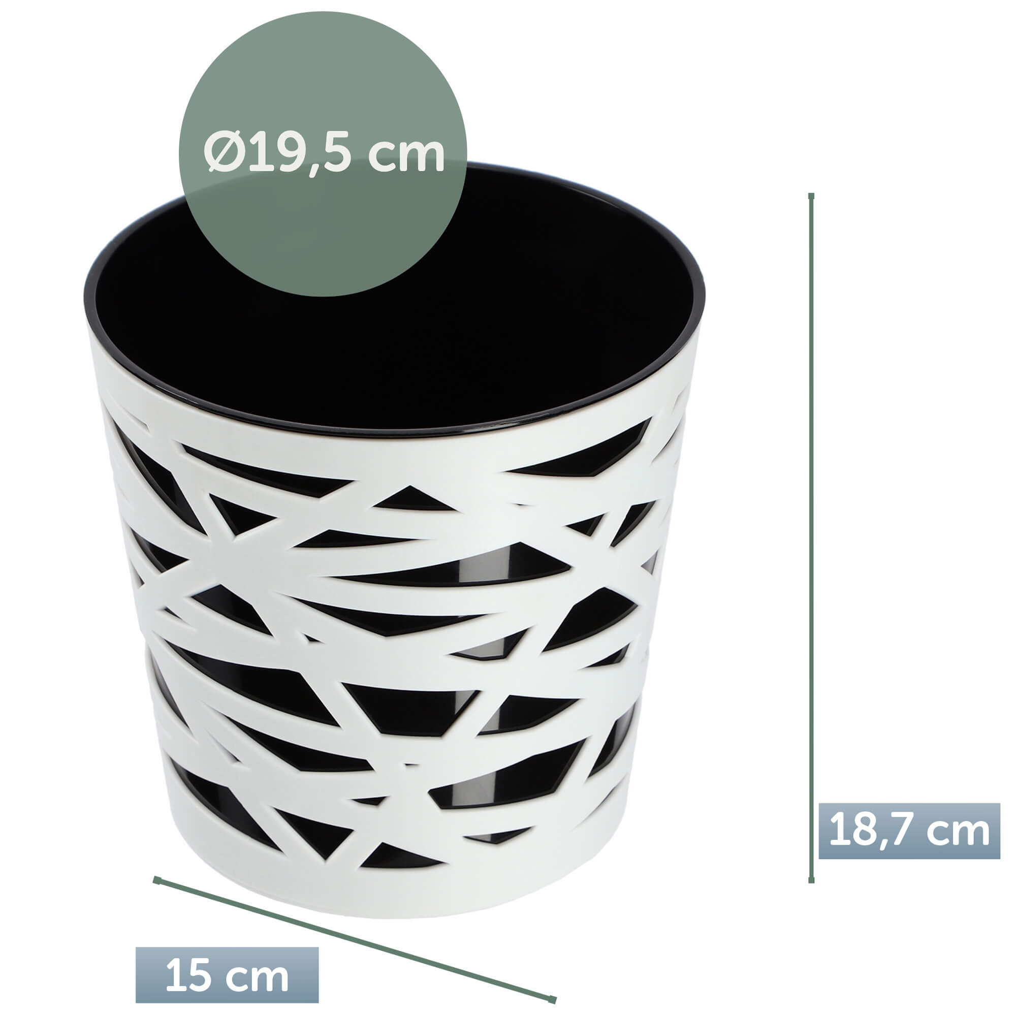 Doniczka z wkładem Rusio 19 cm, czarna