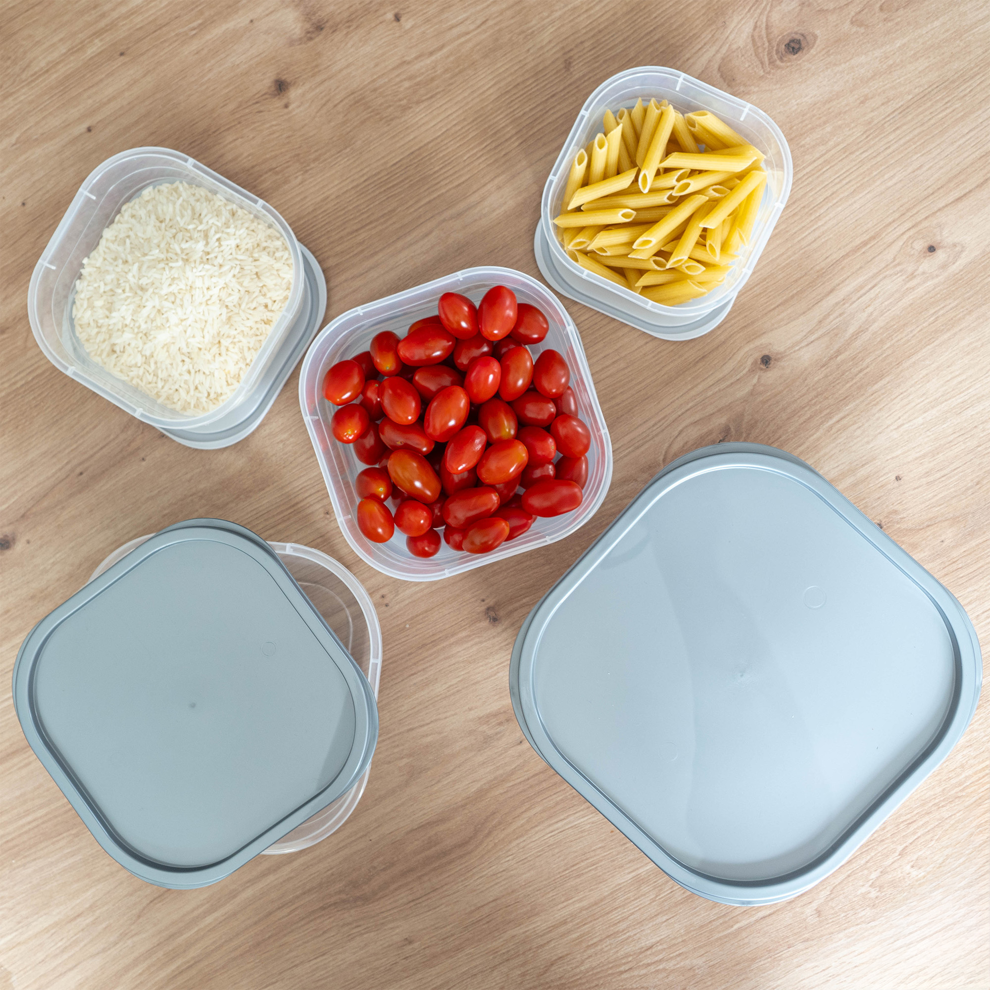 Pojemniki na żywność Reus kwadratowe 5szt, czarne