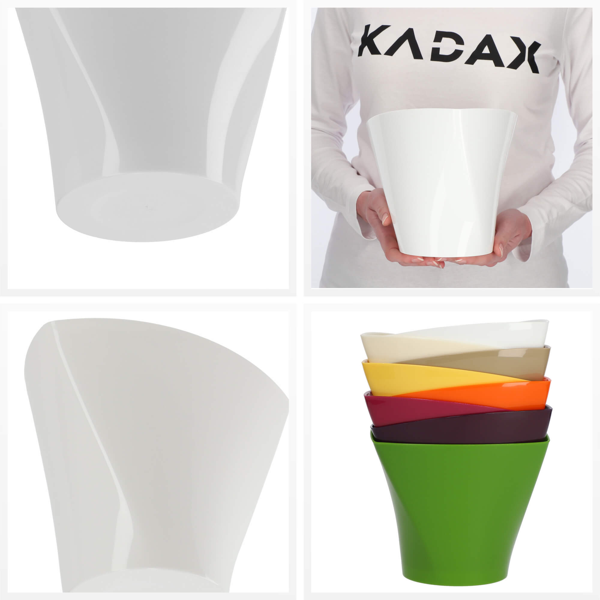 Doniczka asymetryczna 19 cm, biała