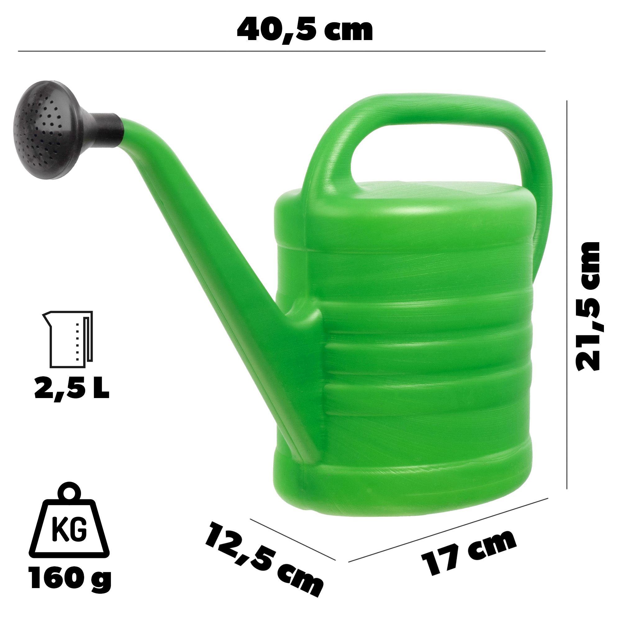 Konewka ogrodowa Osby do podlewania 2,5L, zielony
