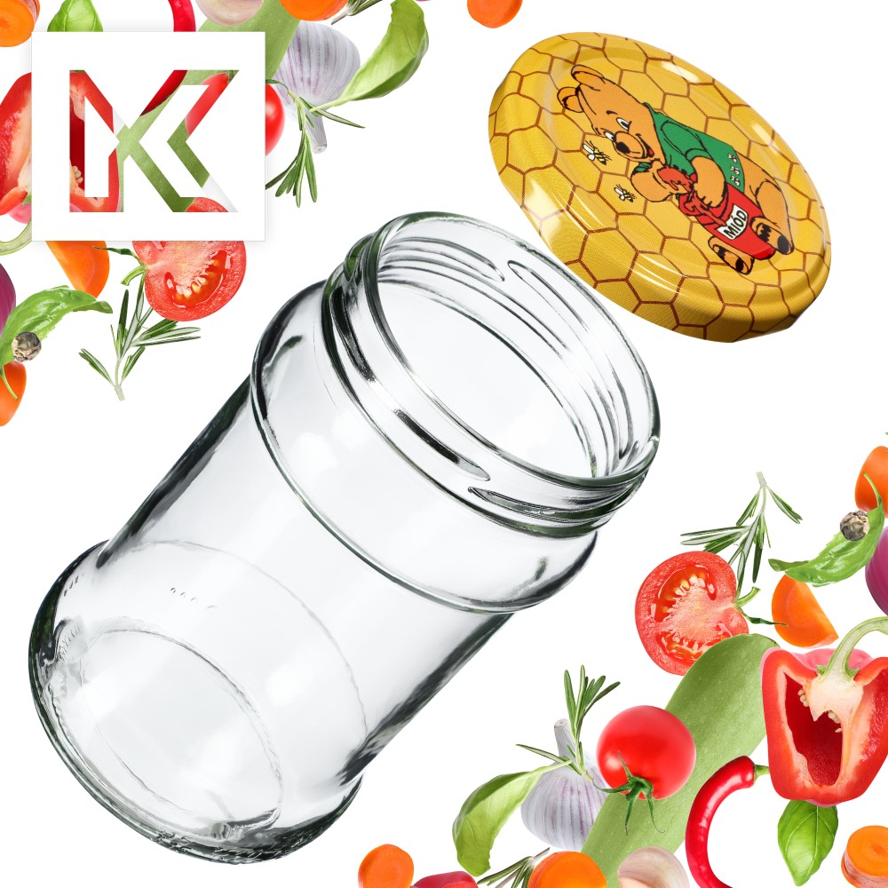 Słoiki na przetwory Seno 315ml 100szt 66mm + wieczka "Miód"