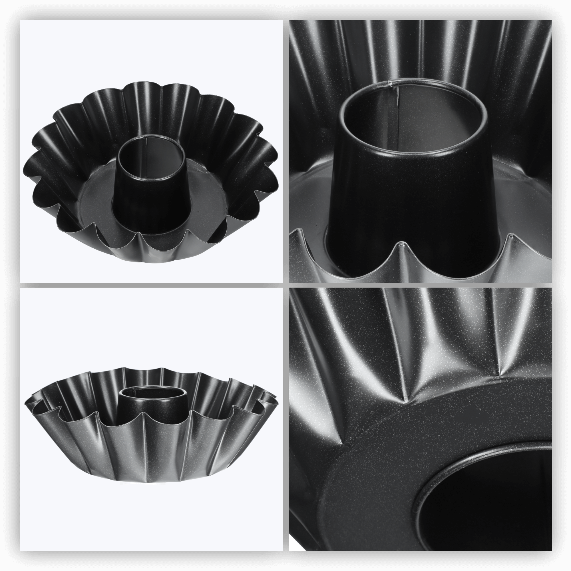 Forma karbowana z tuleja do pieczenia 25 cm, czarna