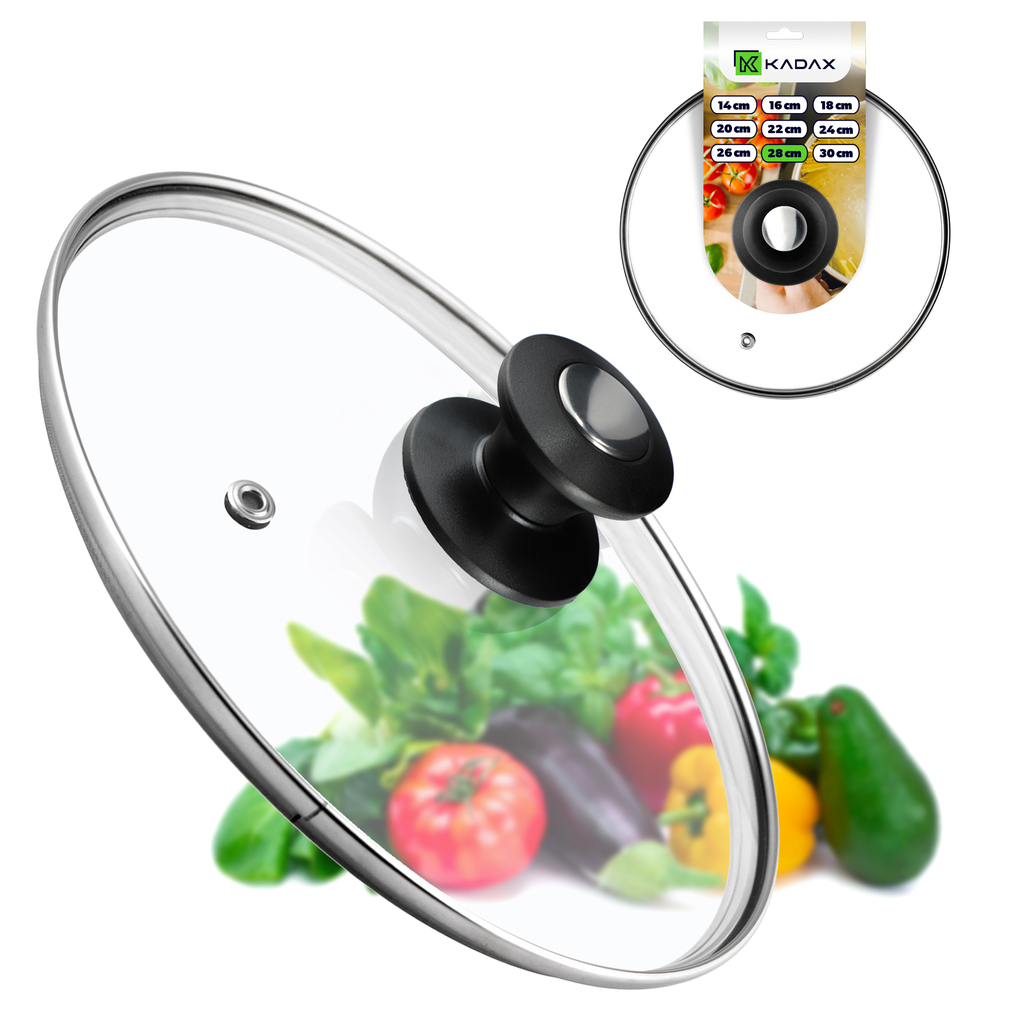 Pokrywa żaroodporna z czarnym uchwytem Barletta 28 cm