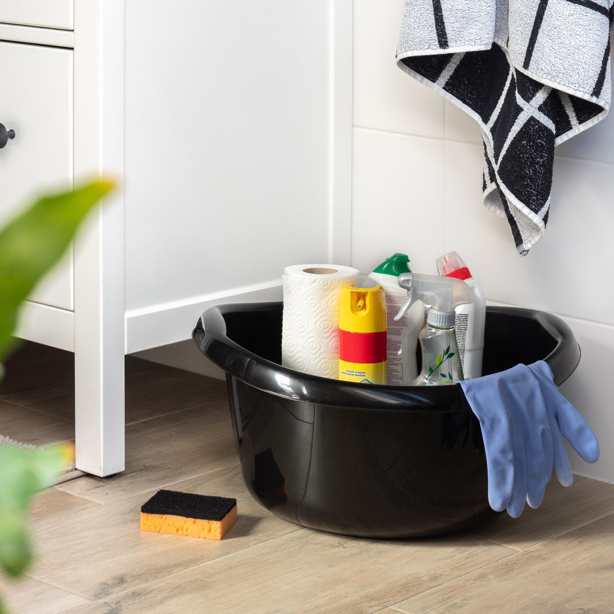 Miednica plastikowa z uchwytami 25L, czarna