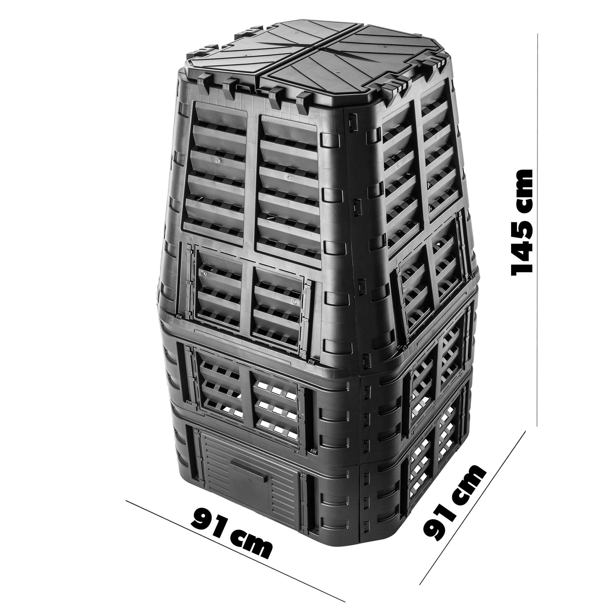 Kompostownik ogrodowy Boko 1000L, czarny