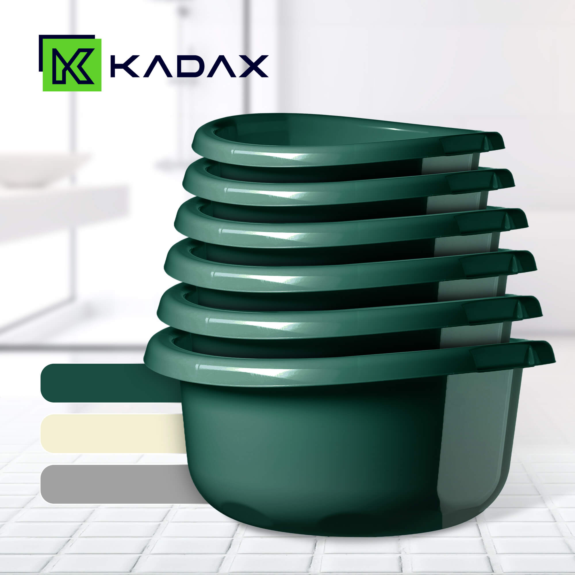 Miska łazienkowa z uszami 15L Lari zielona