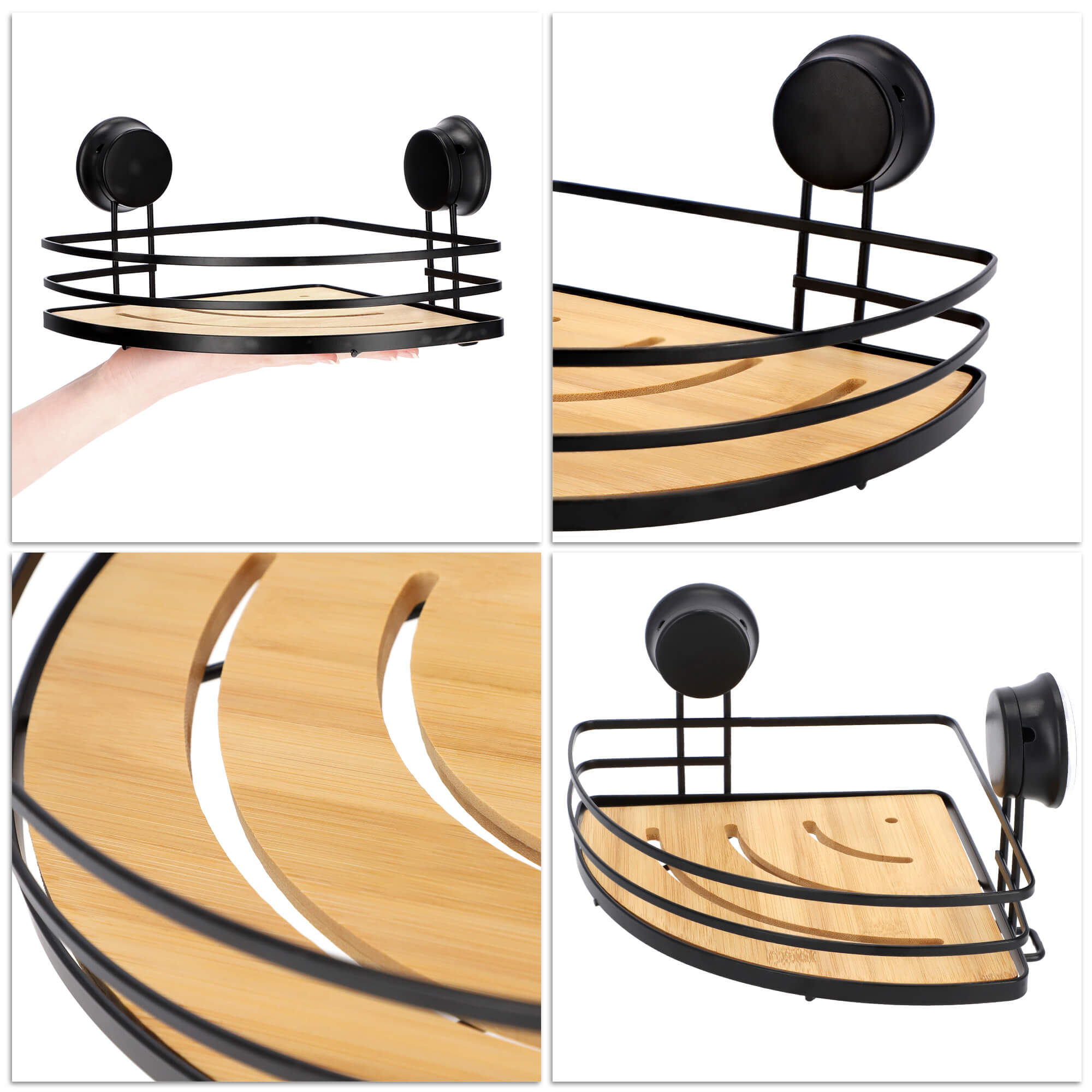 Półka narożna łazienkowa Cima 21 x 19 cm, czarna