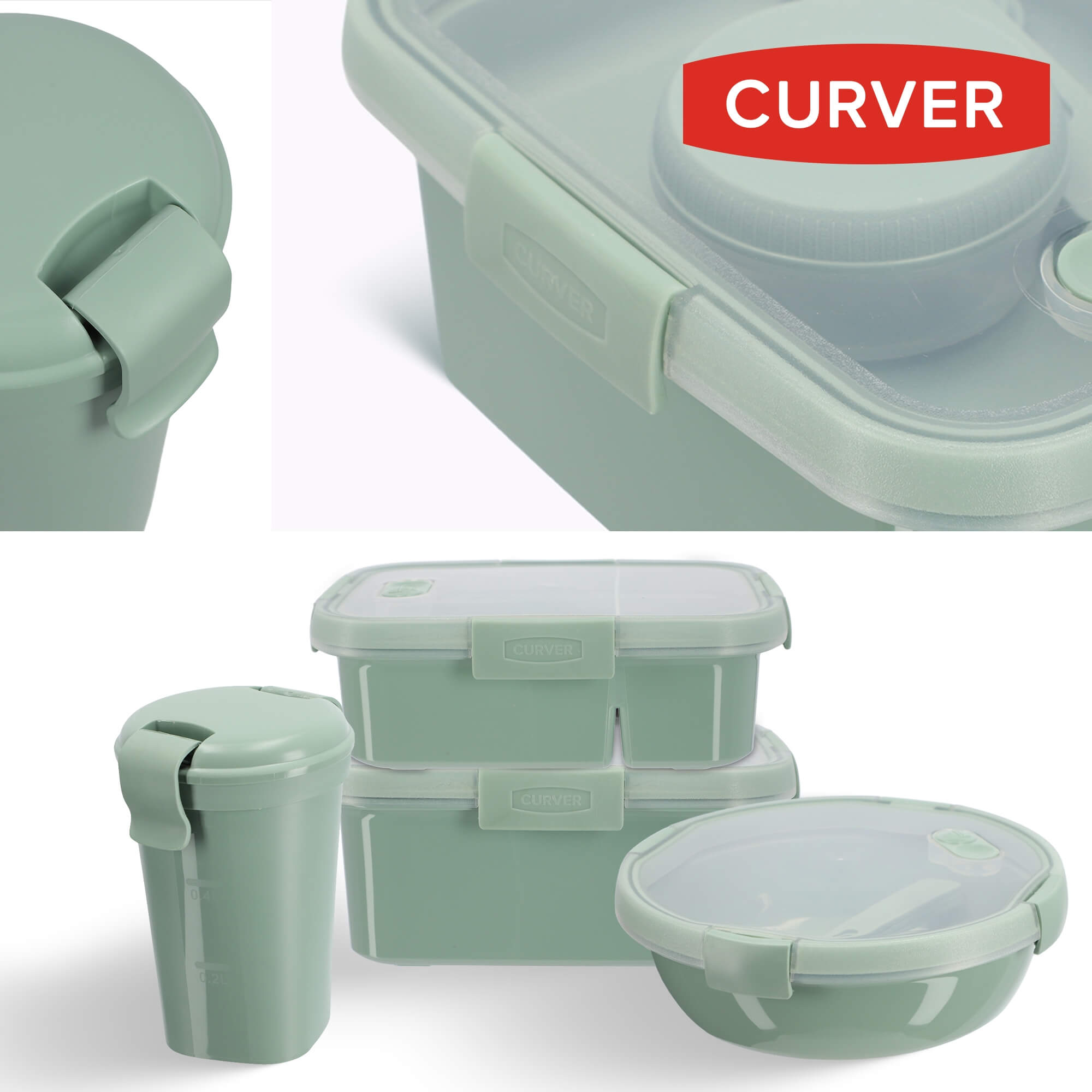 Pojemniki na żywność Curver Eco zielone 4 szt.