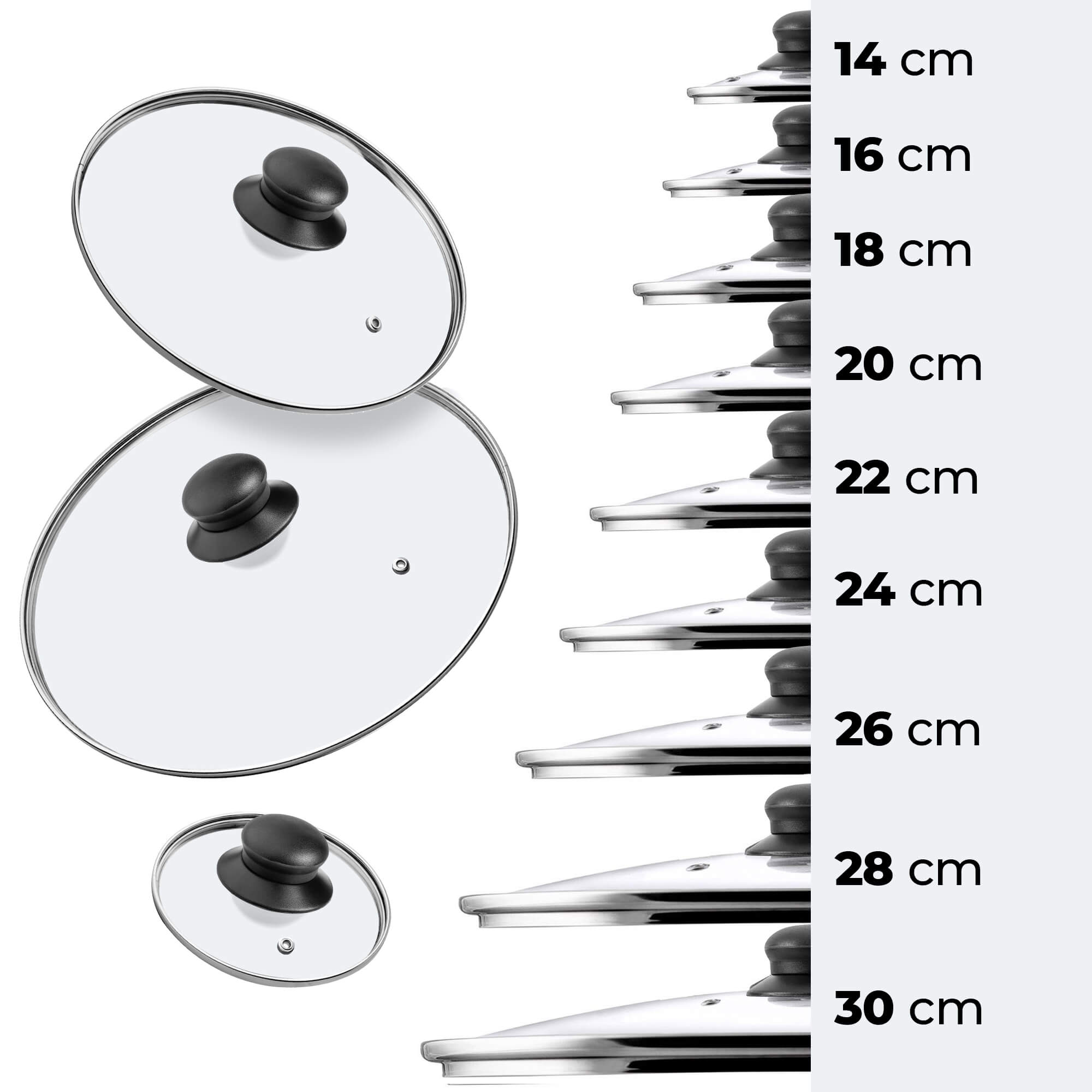 Pokrywa żaroodporna z uchwytem 16 cm + 18 cm