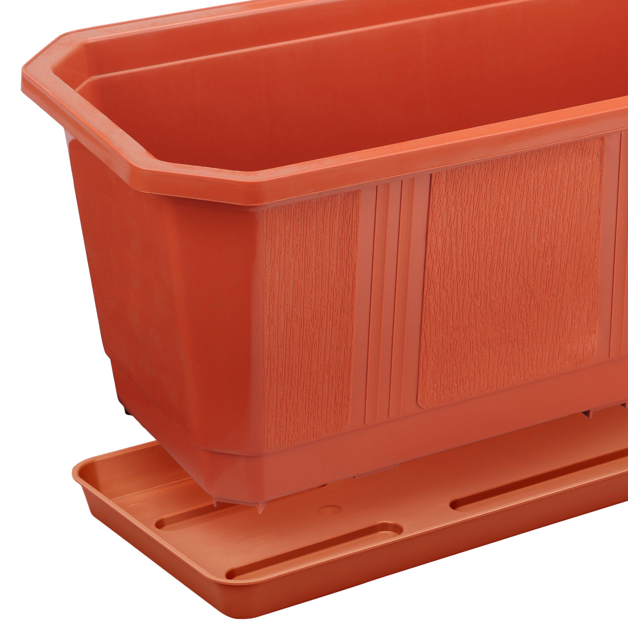 Doniczka balkonowa z uchwytami terakota Oste 40 cm, 4 szt.