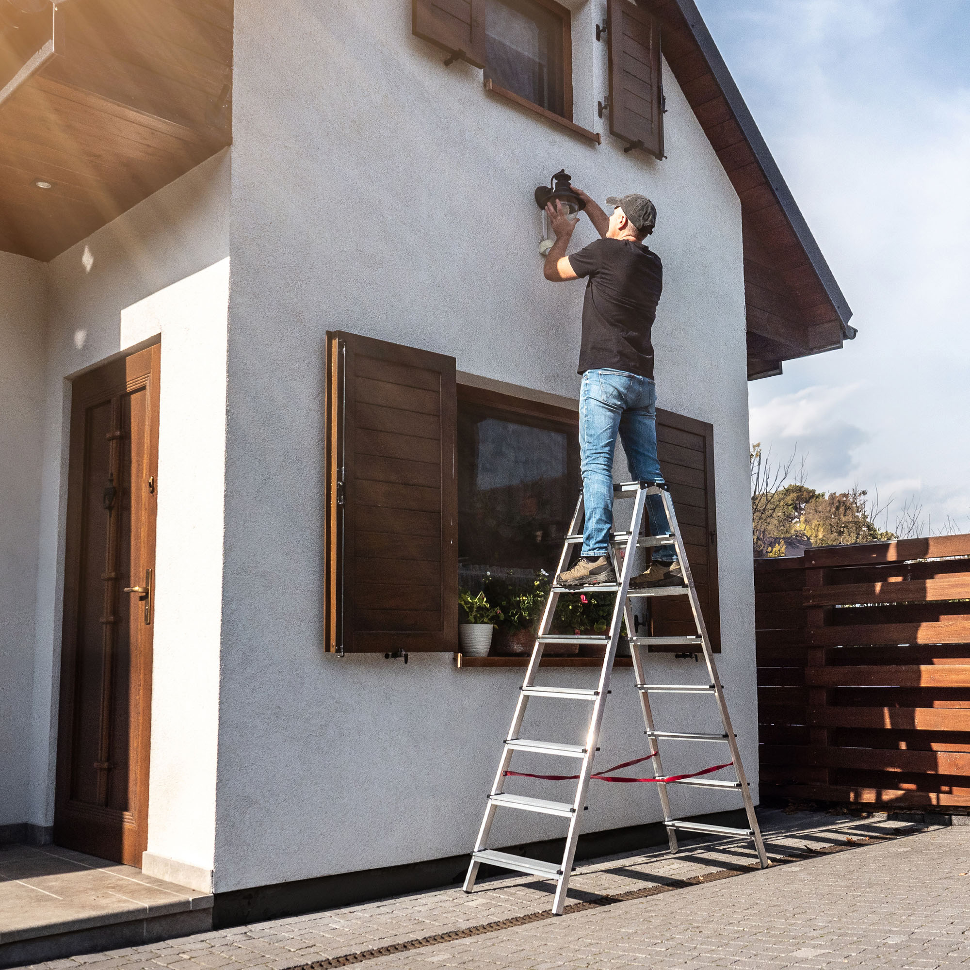 Drabina aluminiowa dwustronna Telti 8 stopni