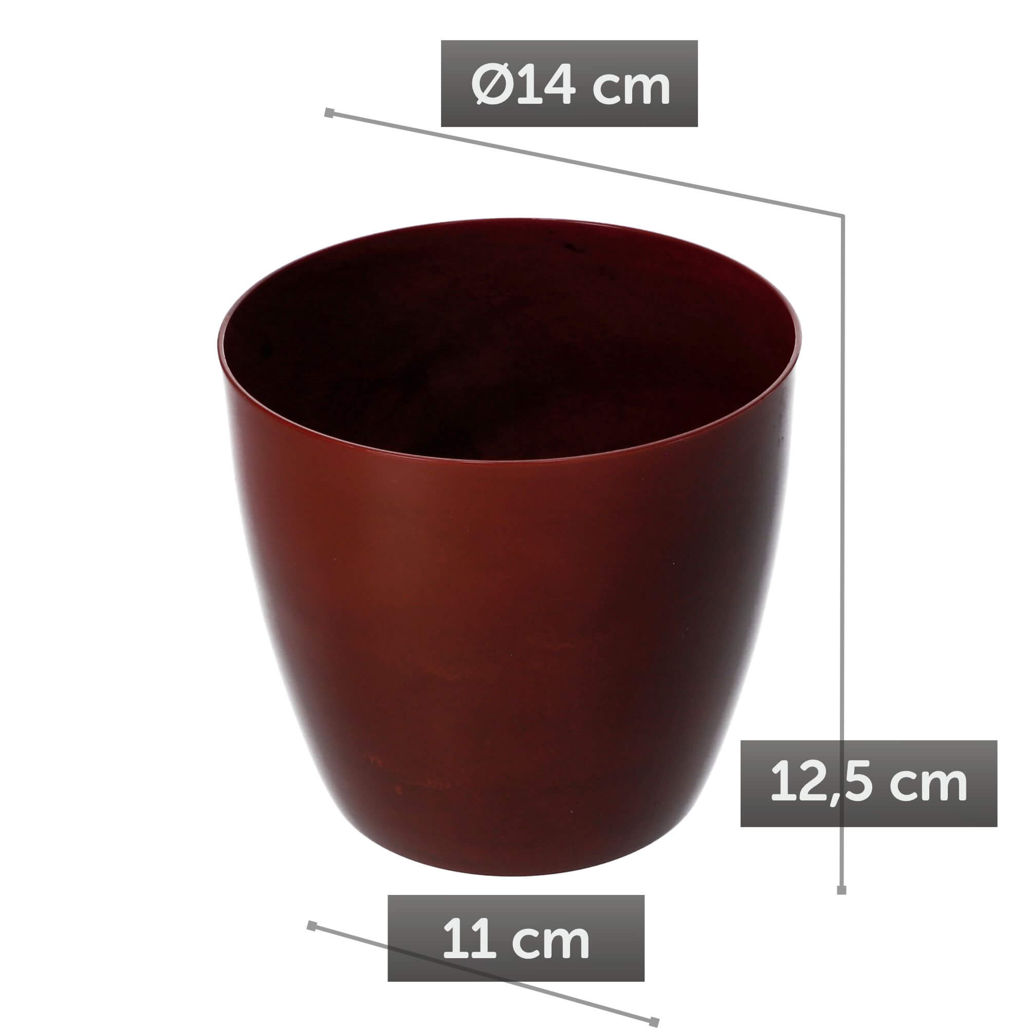 Doniczka na kwiaty Agen 14 cm, czerwony marmur